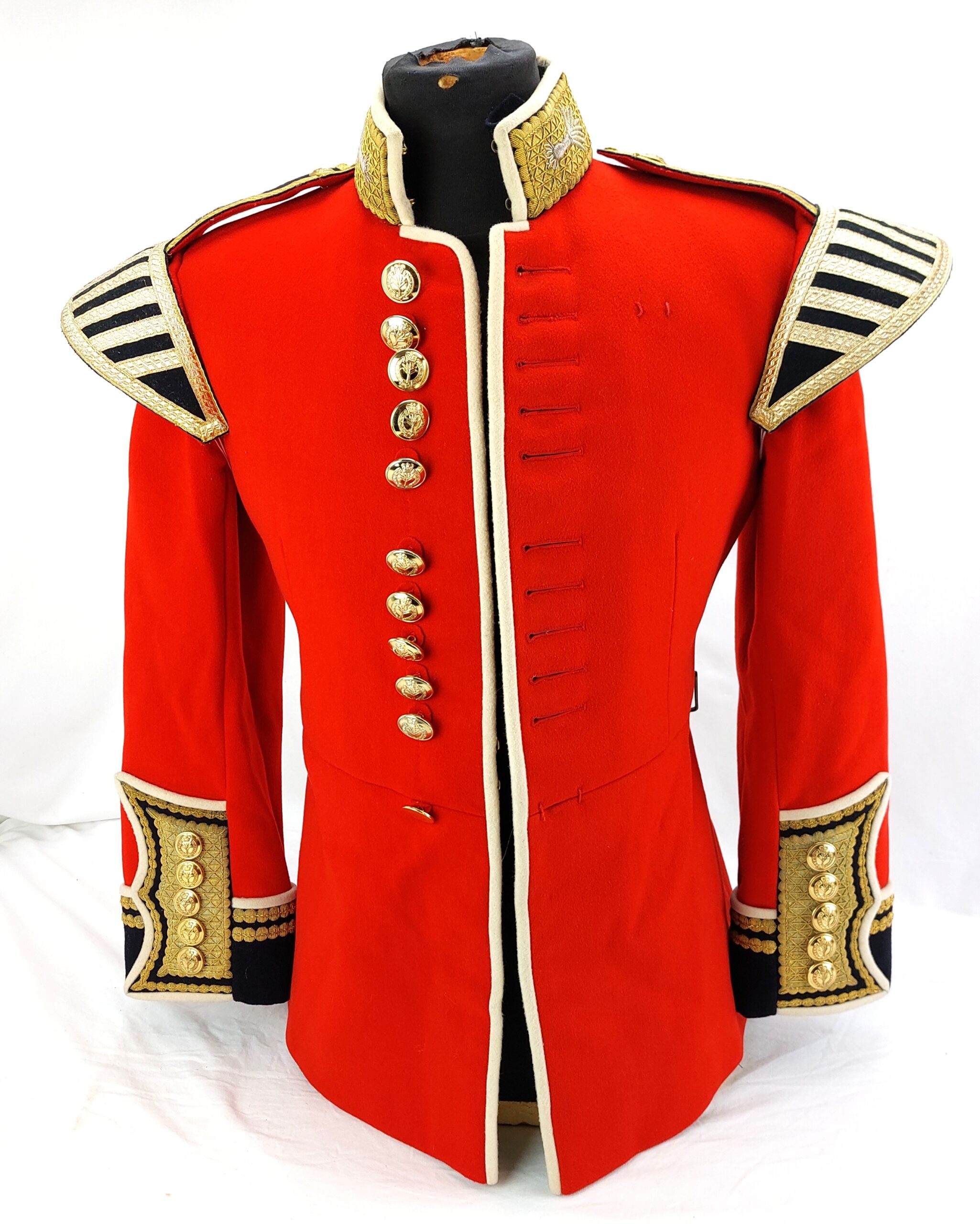 British, Welsh Guards Officer Tunic, with Bandmans Swallow Nest Epaulettes, Named & Dated, "2nd Lieutenant M.W. Presland, 1987", Small