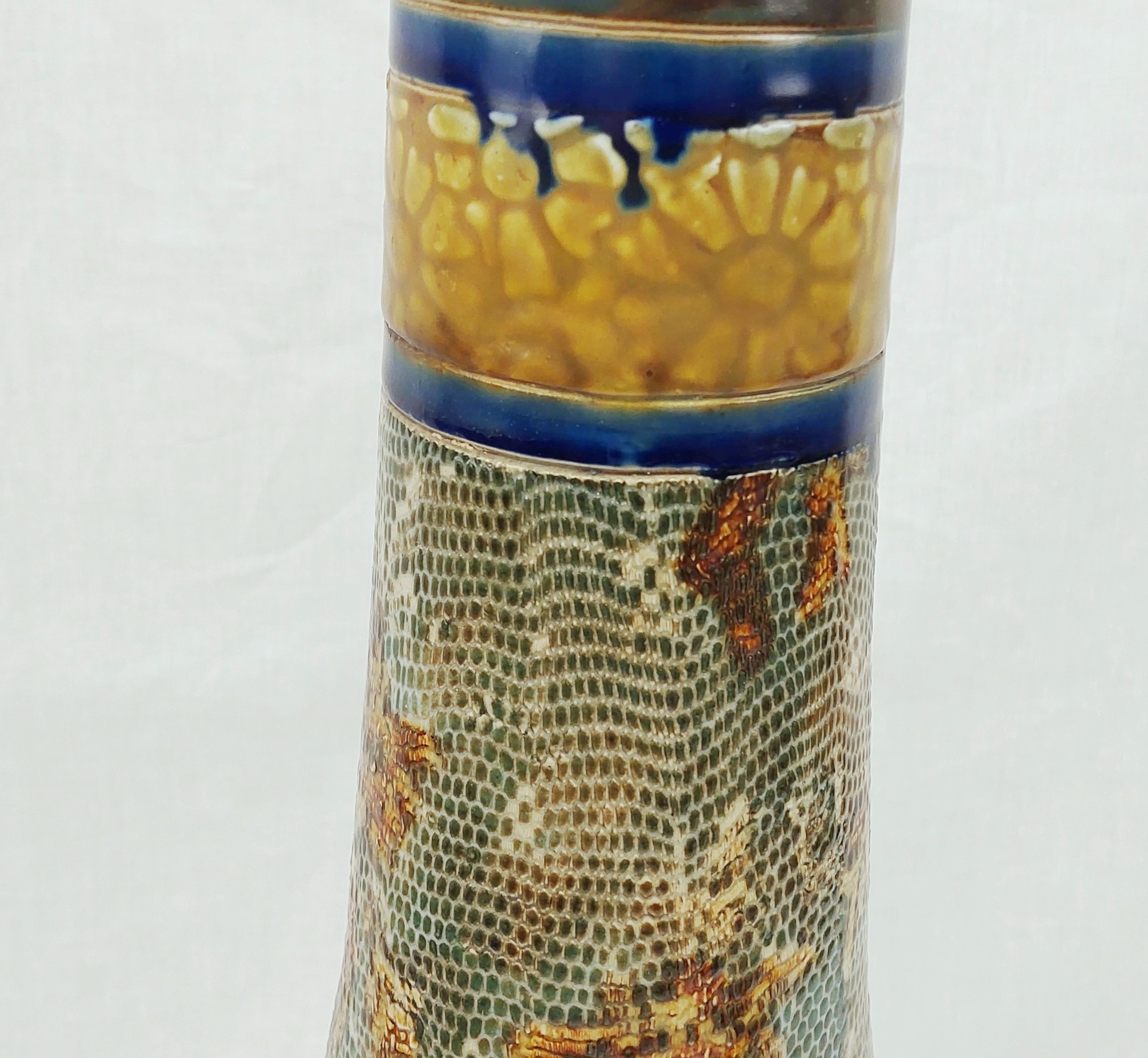c1900 Large 58cm Doulton Lambeth Persian Form Stoneware Vase By Eliza Simmance - Image 4