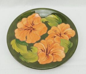 Moorcroft Hibiscus Pattern Plate