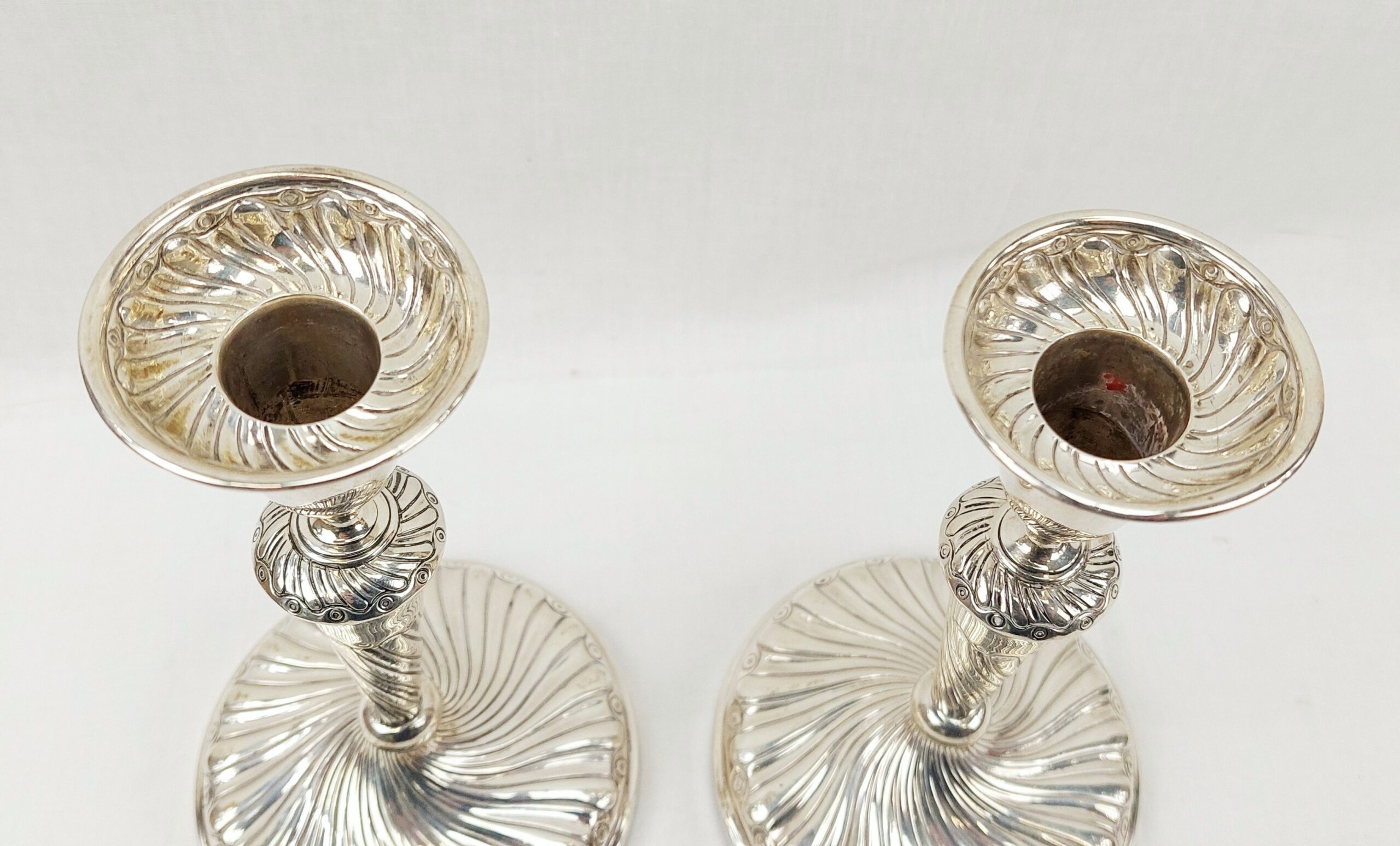 Pair London 1800 George III Sterling Silver Candlesticks By Eley And Fearn - Image 4