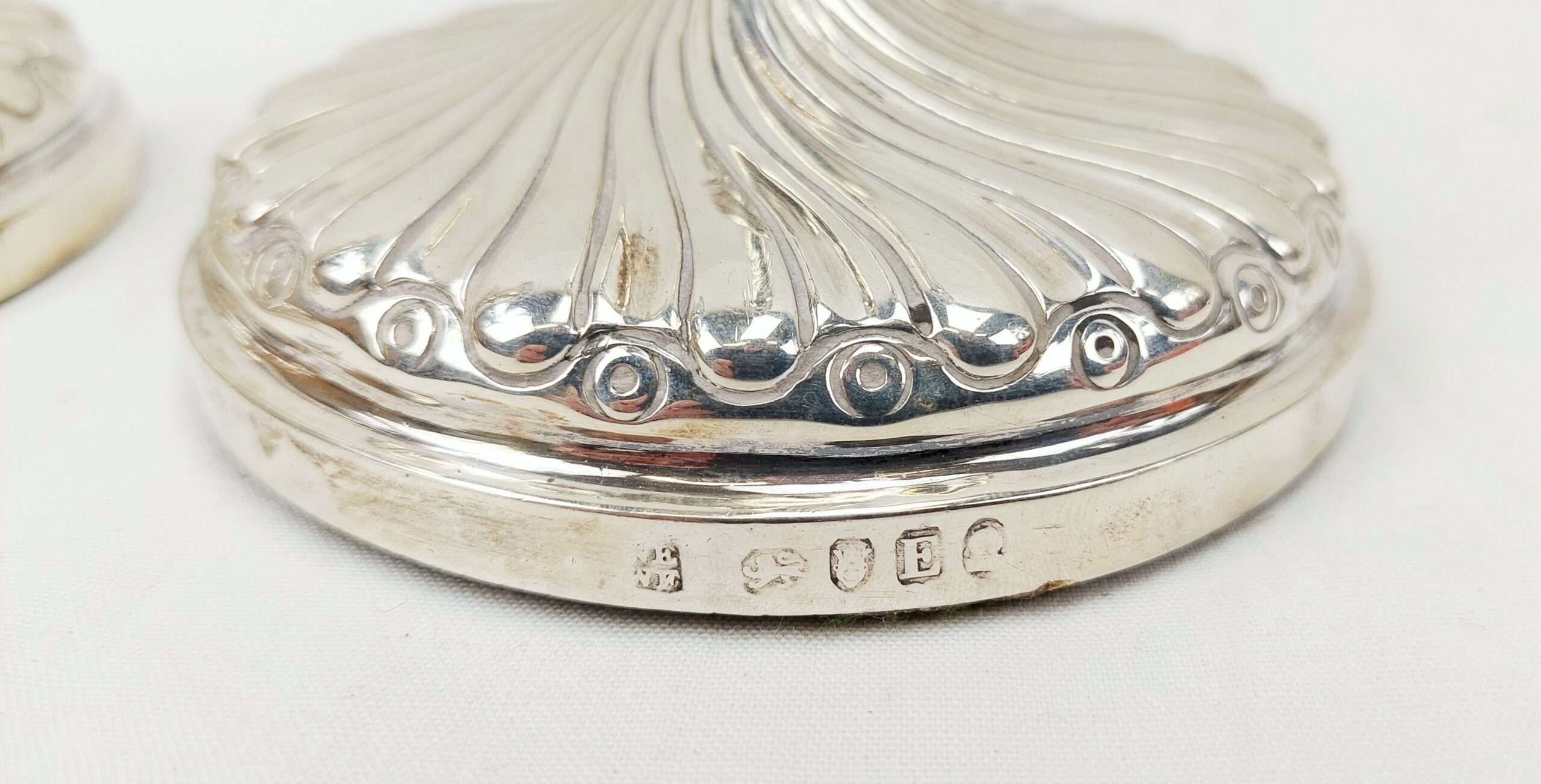 Pair London 1800 George III Sterling Silver Candlesticks By Eley And Fearn - Image 10