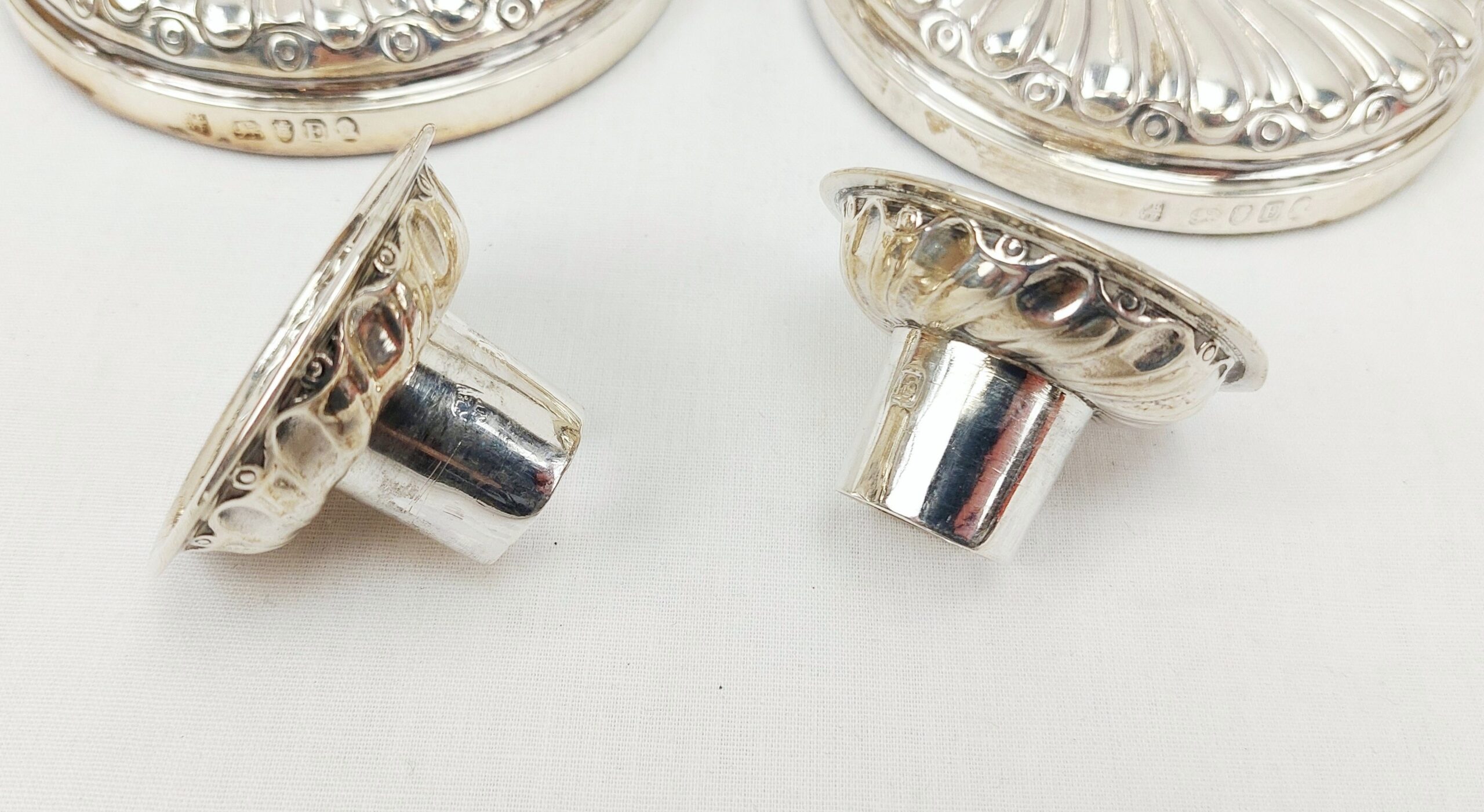 Pair London 1800 George III Sterling Silver Candlesticks By Eley And Fearn - Image 7