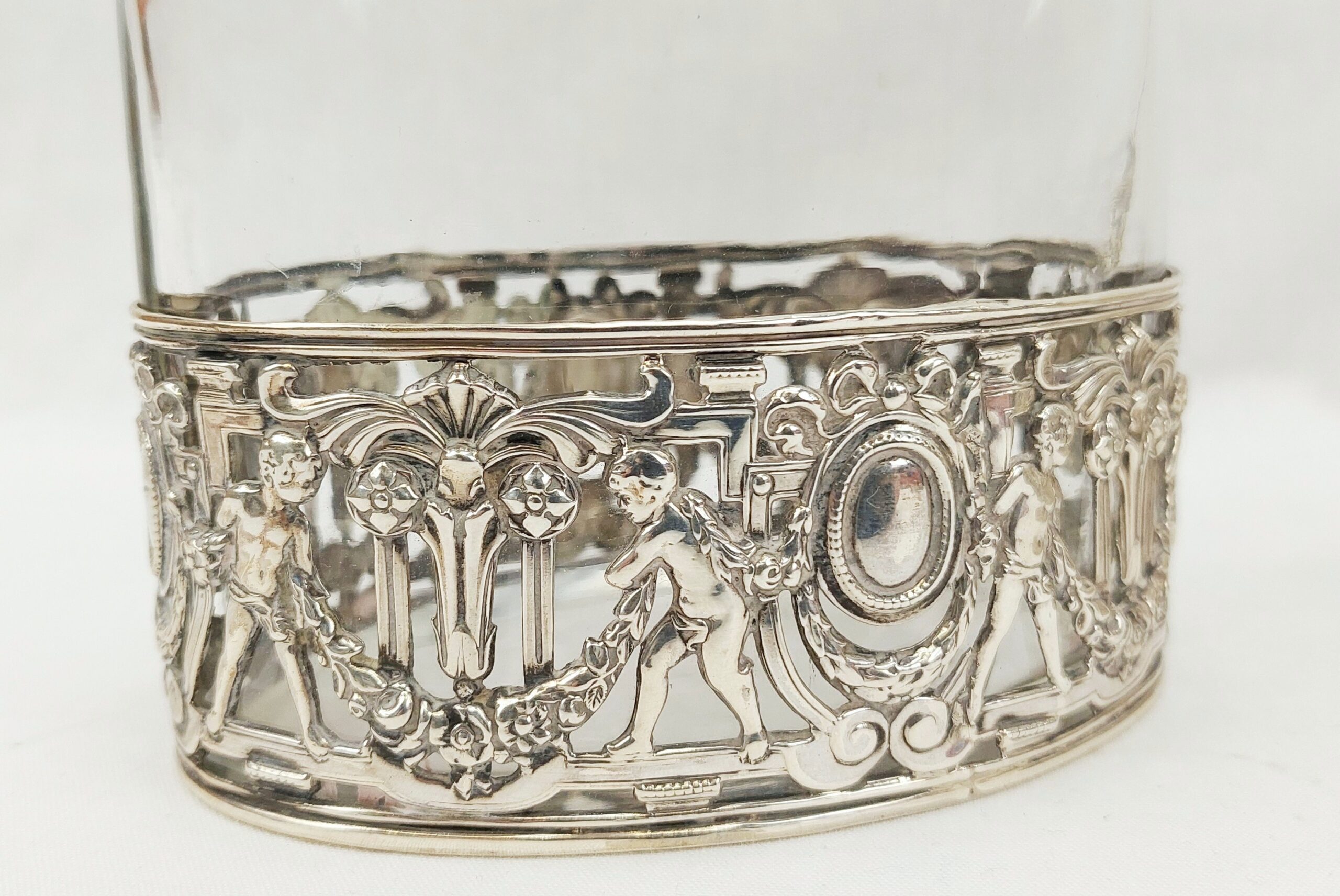 Pair Of Double Spout Birmingham 1915 Silver Mounted Carafes - Image 12