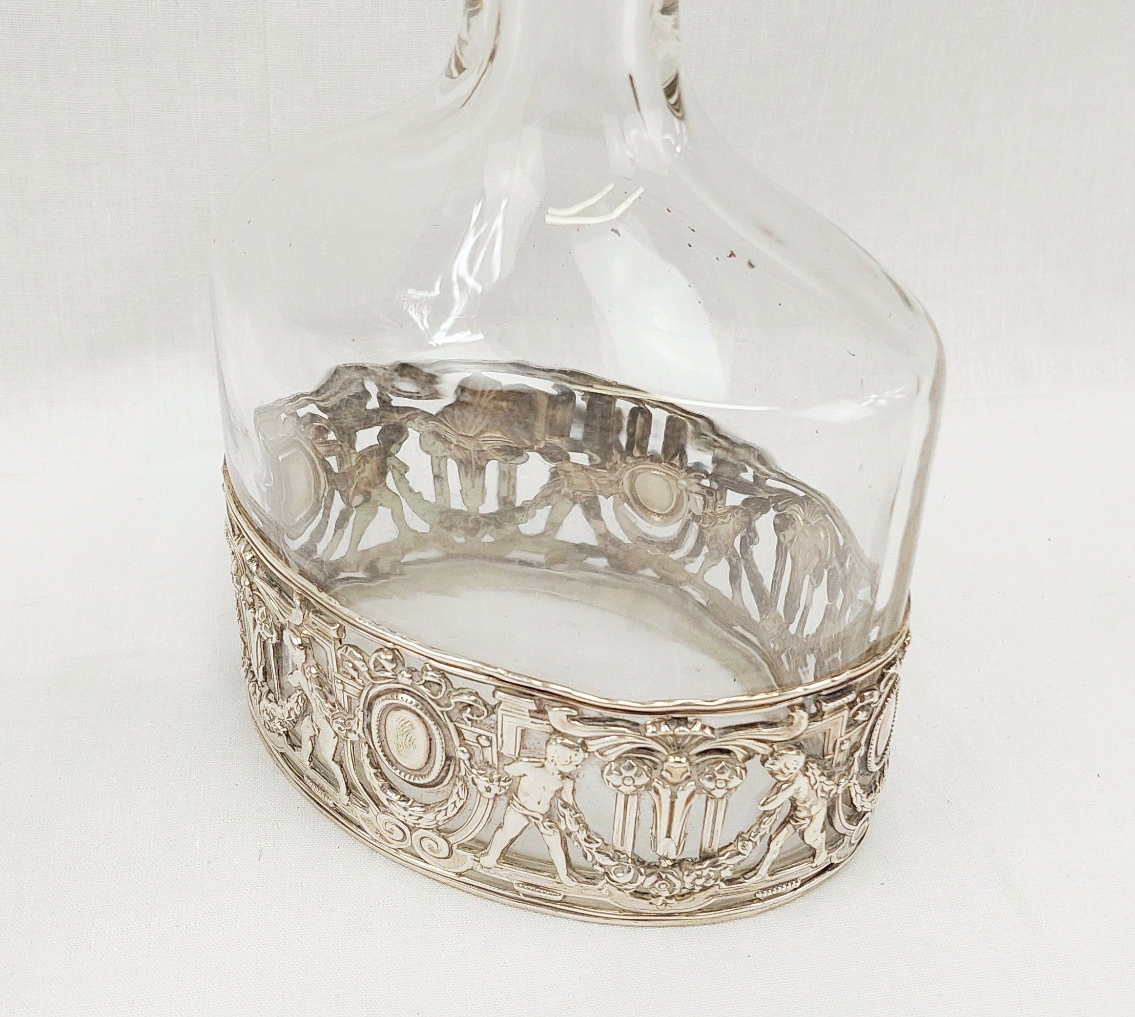 Pair Of Double Spout Birmingham 1915 Silver Mounted Carafes - Image 11