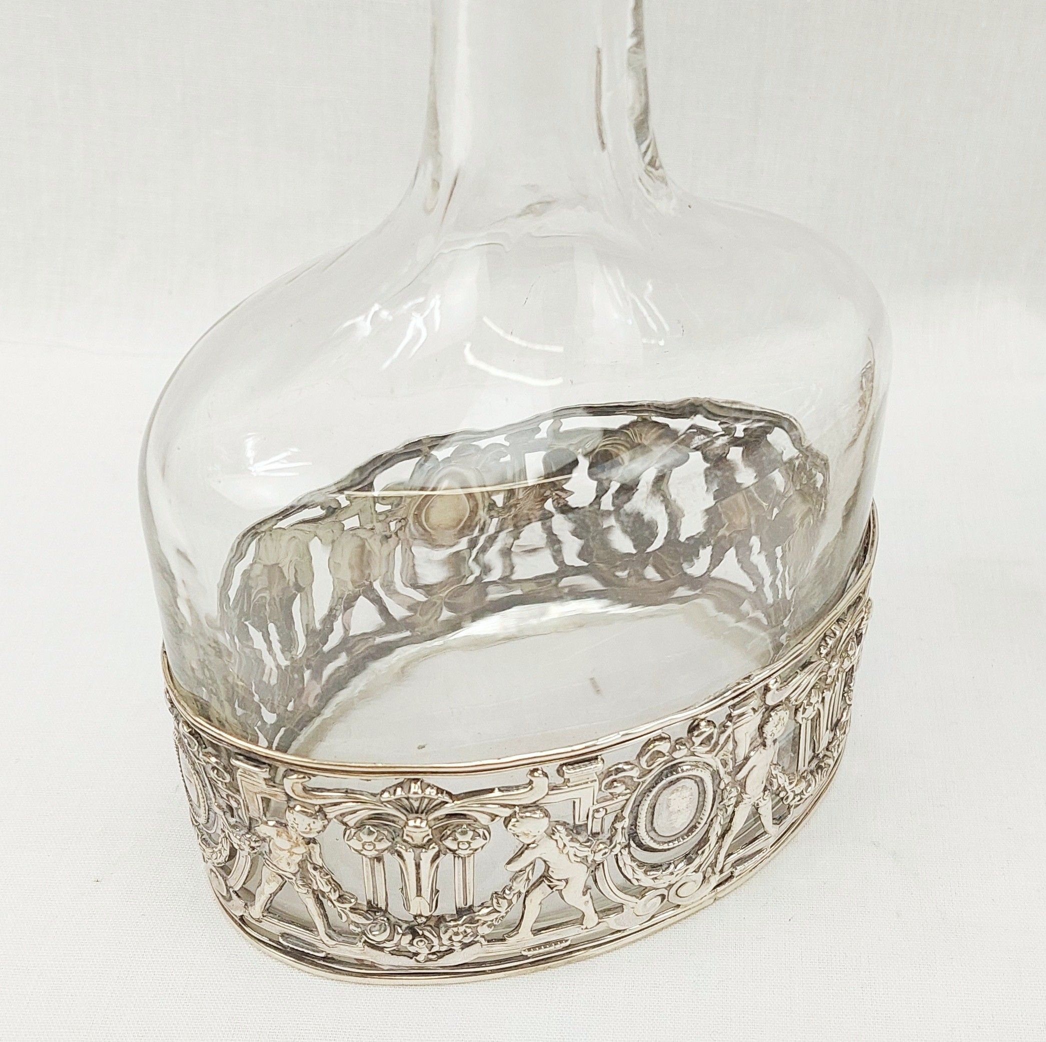 Pair Of Double Spout Birmingham 1915 Silver Mounted Carafes - Image 10