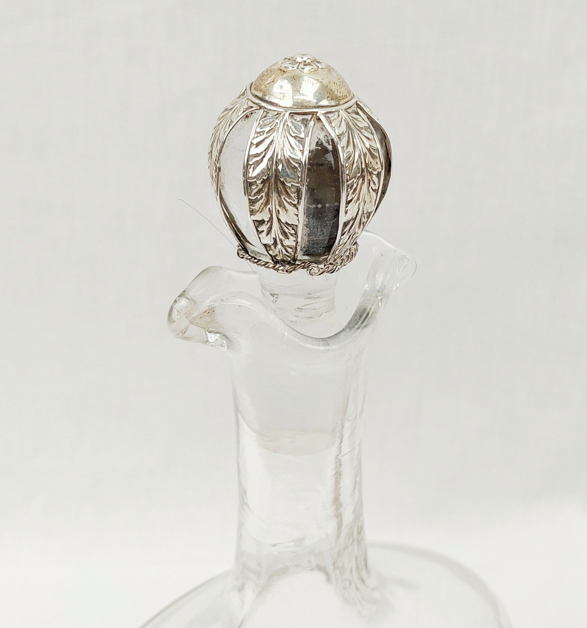 Pair Of Double Spout Birmingham 1915 Silver Mounted Carafes - Image 9