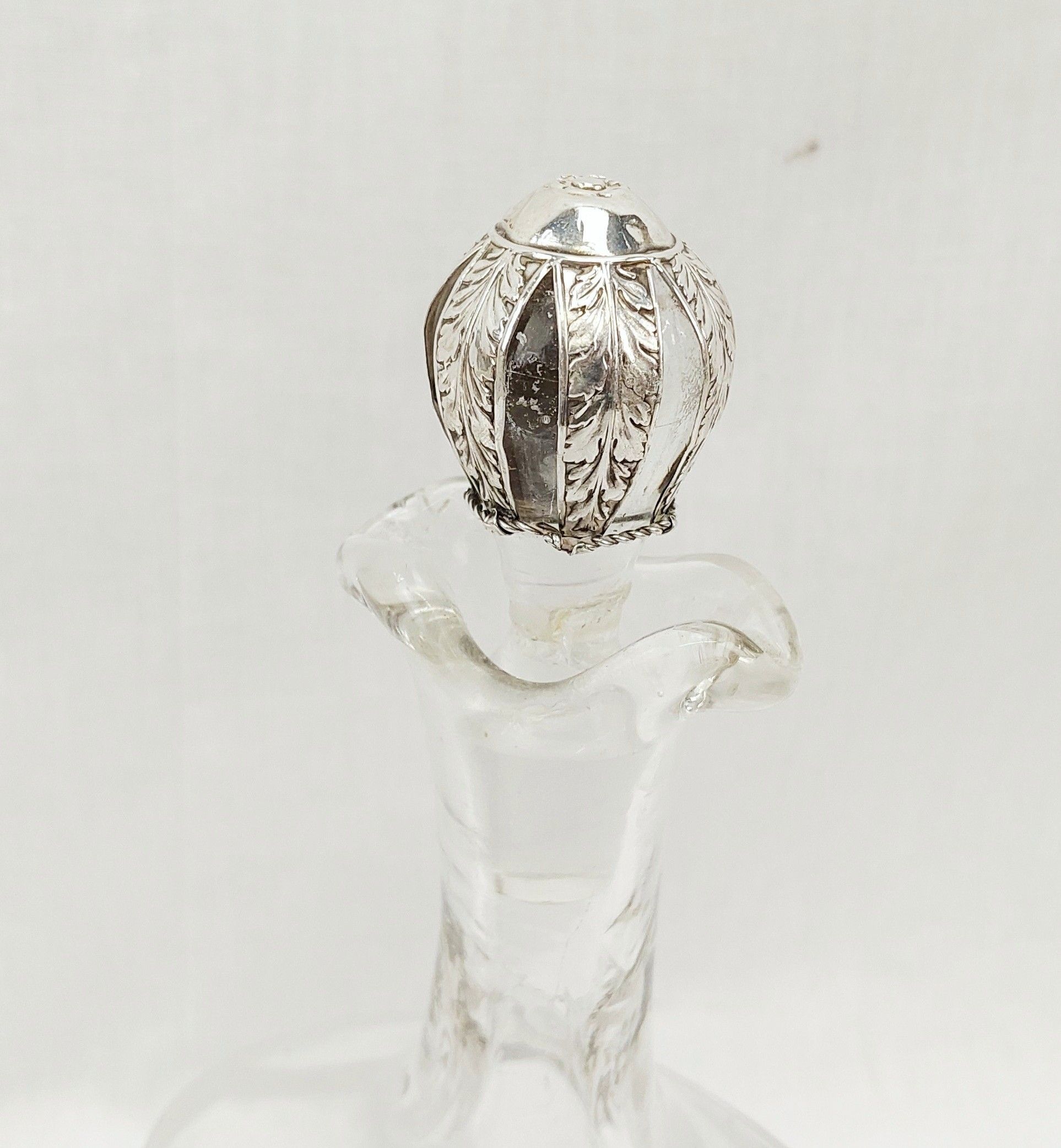 Pair Of Double Spout Birmingham 1915 Silver Mounted Carafes - Image 8