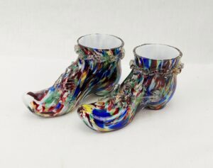 Pair Of Murano Glass Boots