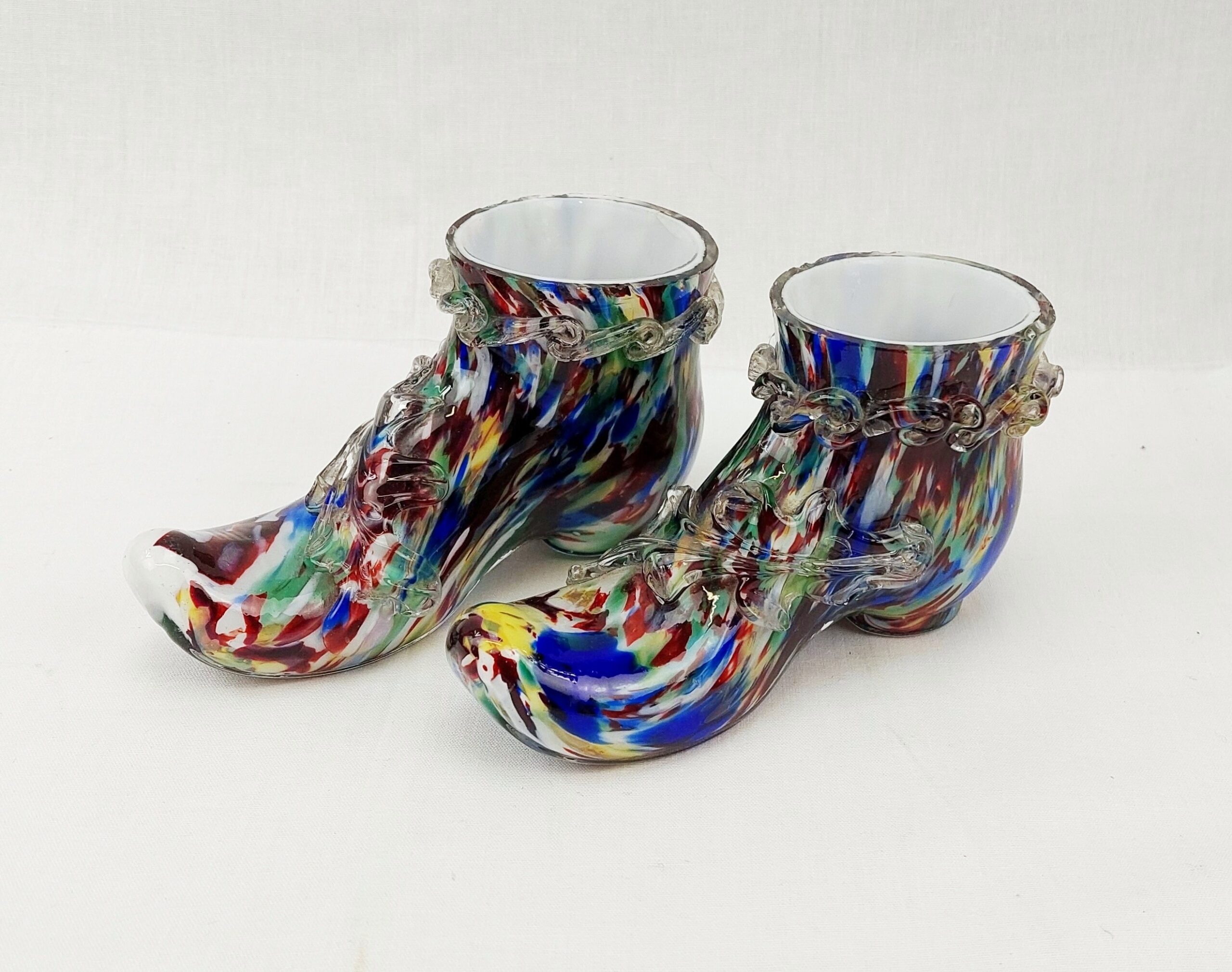 Pair Of Murano Glass Boots