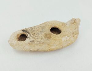 Roman Oil Lamp With Incised Pattern