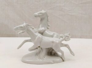 Small Ceramic Pair Of Horses