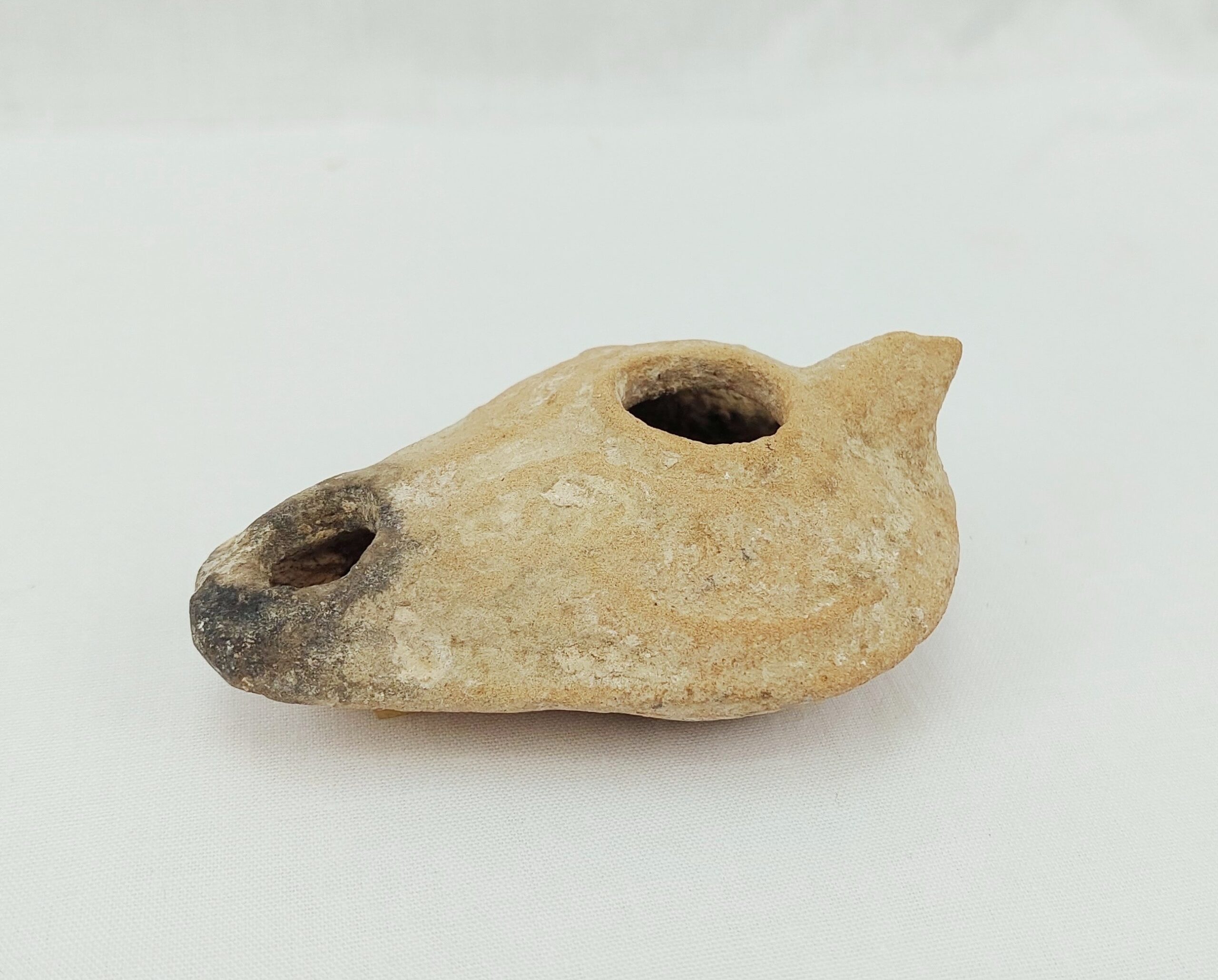 Small Roman Oil Lamp With Incised Pattern
