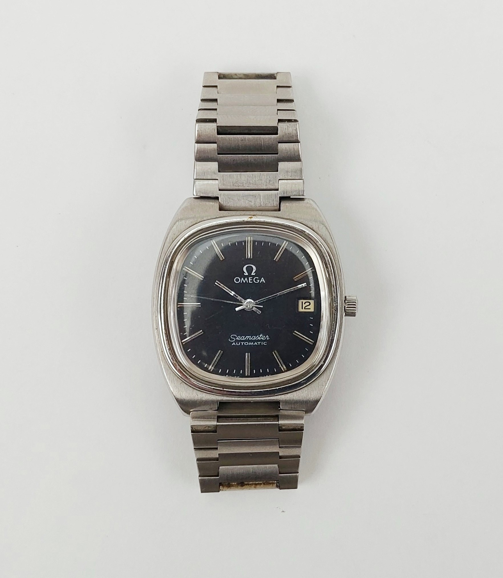 1970s Stainless Steel Omega Seamaster Automatic TV Gents Watch Original Strap