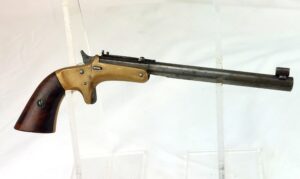 USA, J. Stevens & Co, .22 Cal, 6", Old Model 1864 Tip-up Pocket Pistol,  with a very early serial number "47"