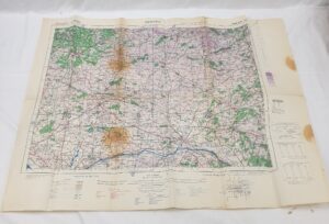 WW2 RAF Navigators 1943 Dated Map Of Central France