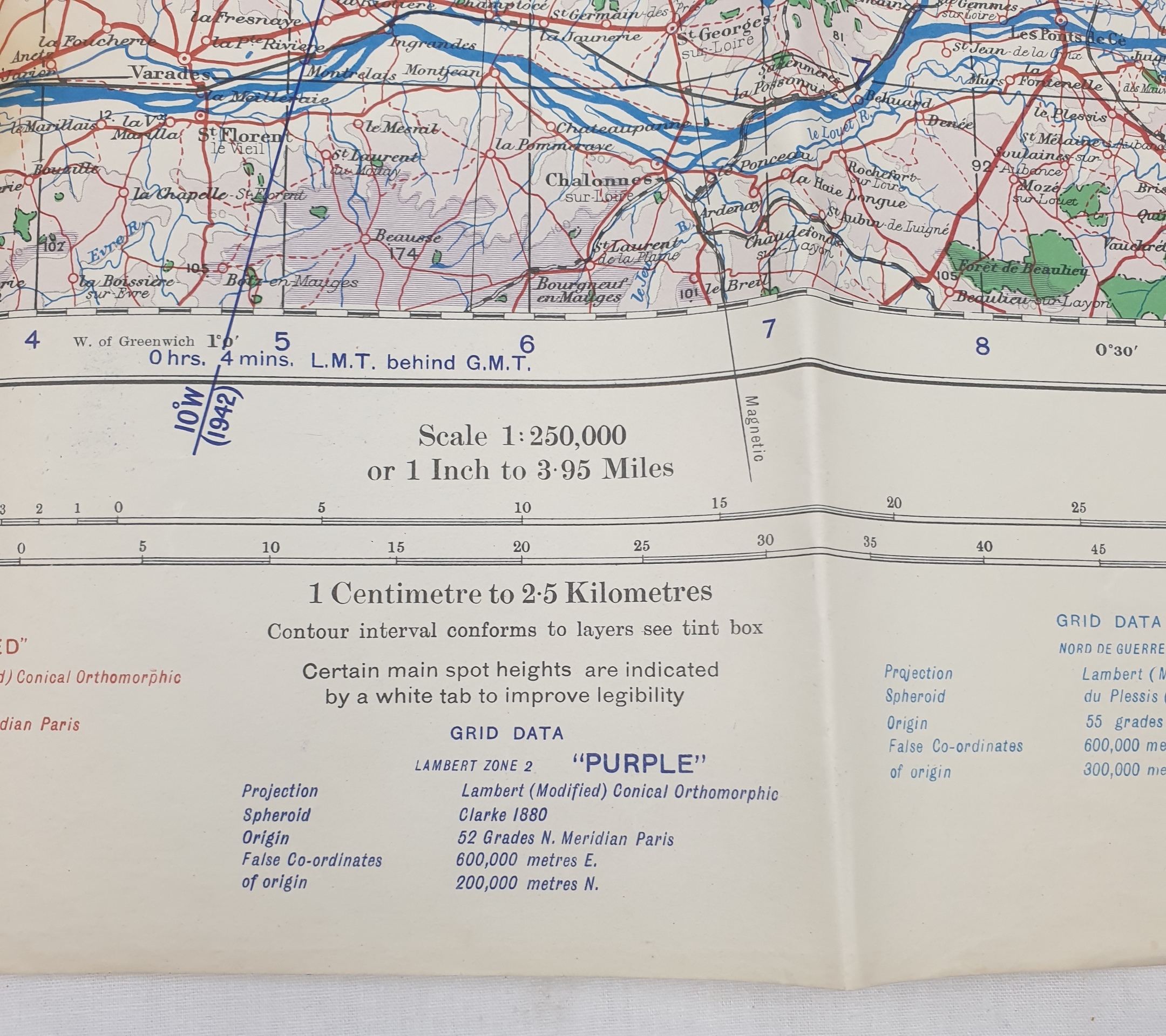 WW2 RAF Navigators 1943 Dated Map Of Central France - Image 3