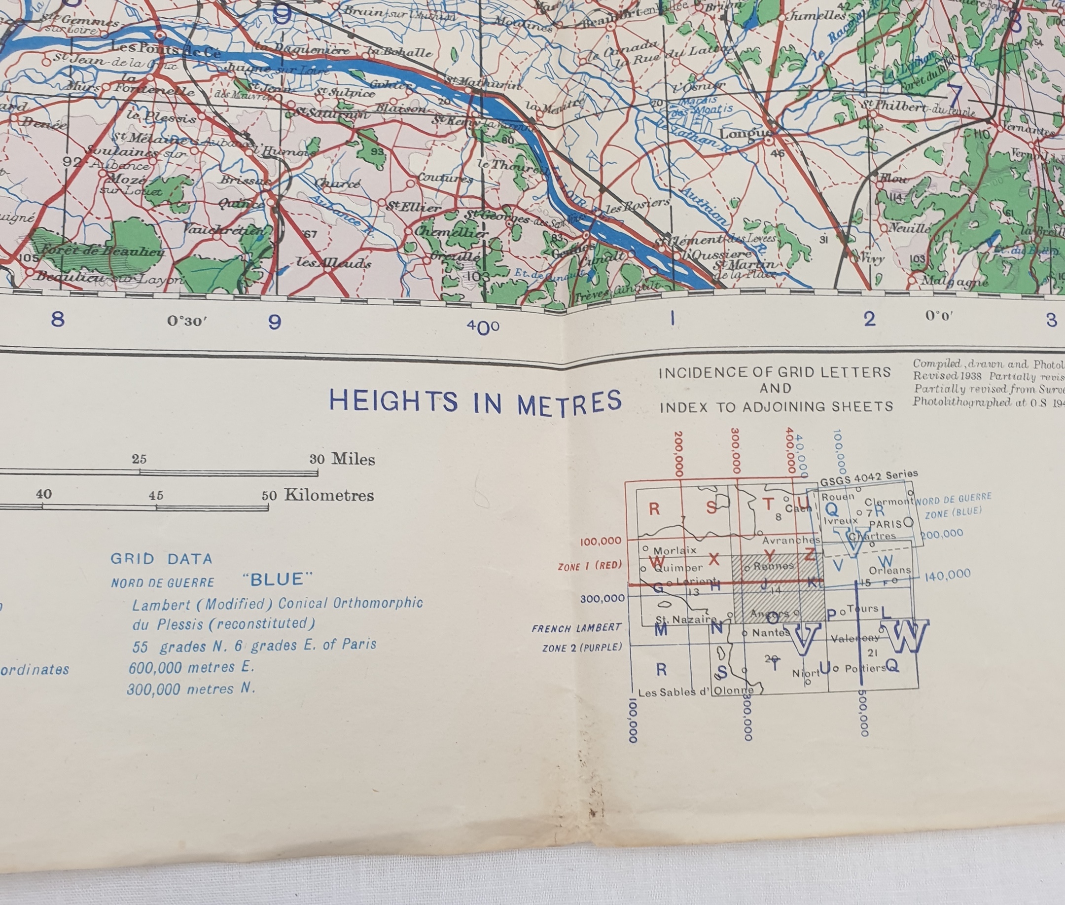 WW2 RAF Navigators 1943 Dated Map Of Central France - Image 4