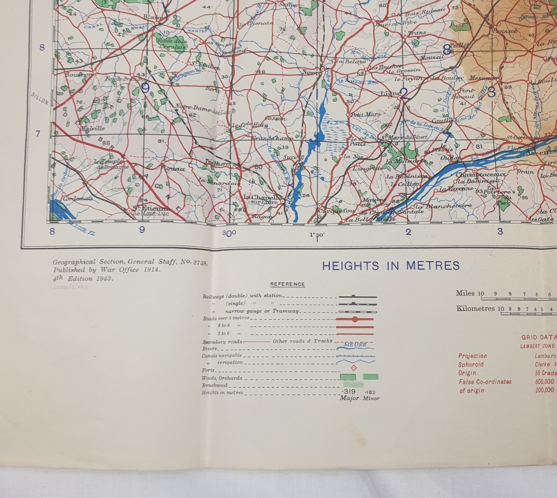 WW2 RAF Navigators 1943 Dated Map Of Central France - Image 9
