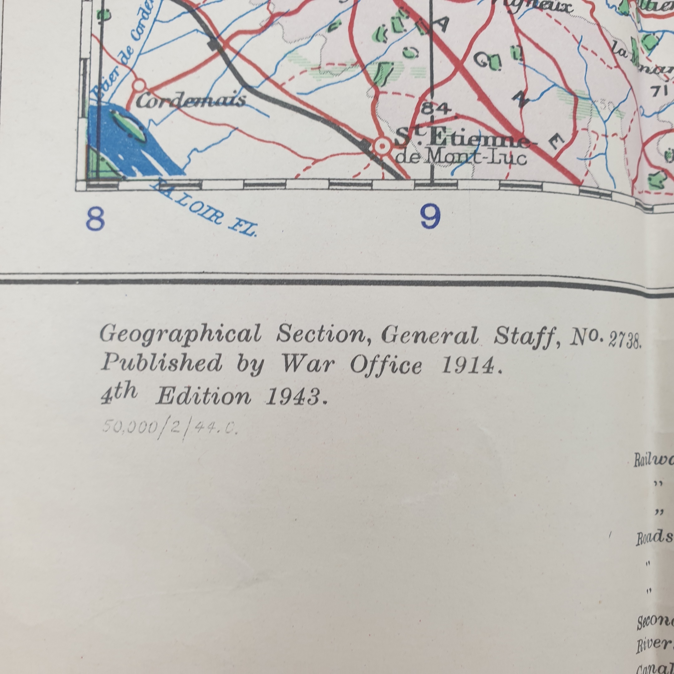 WW2 RAF Navigators 1943 Dated Map Of Central France - Image 8