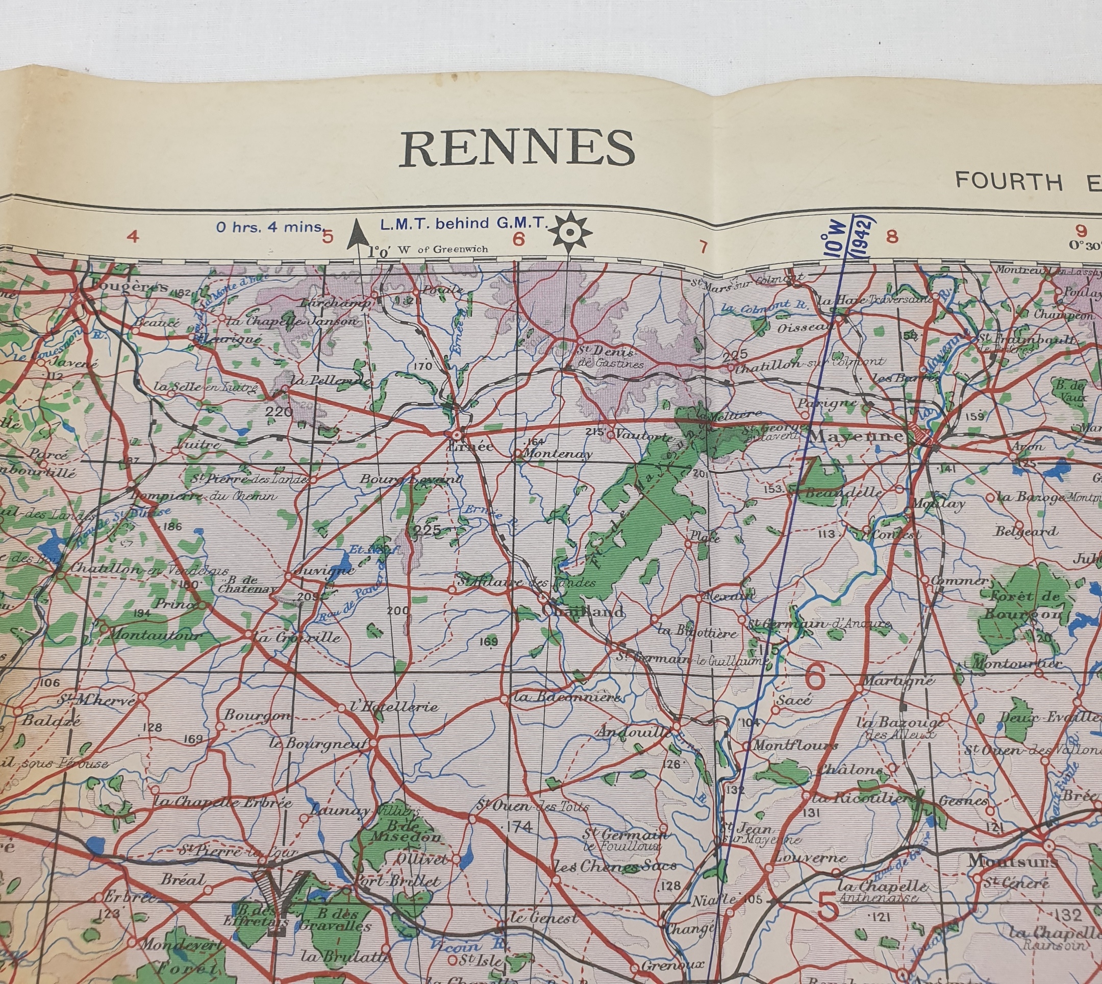 WW2 RAF Navigators 1943 Dated Map Of Central France - Image 7