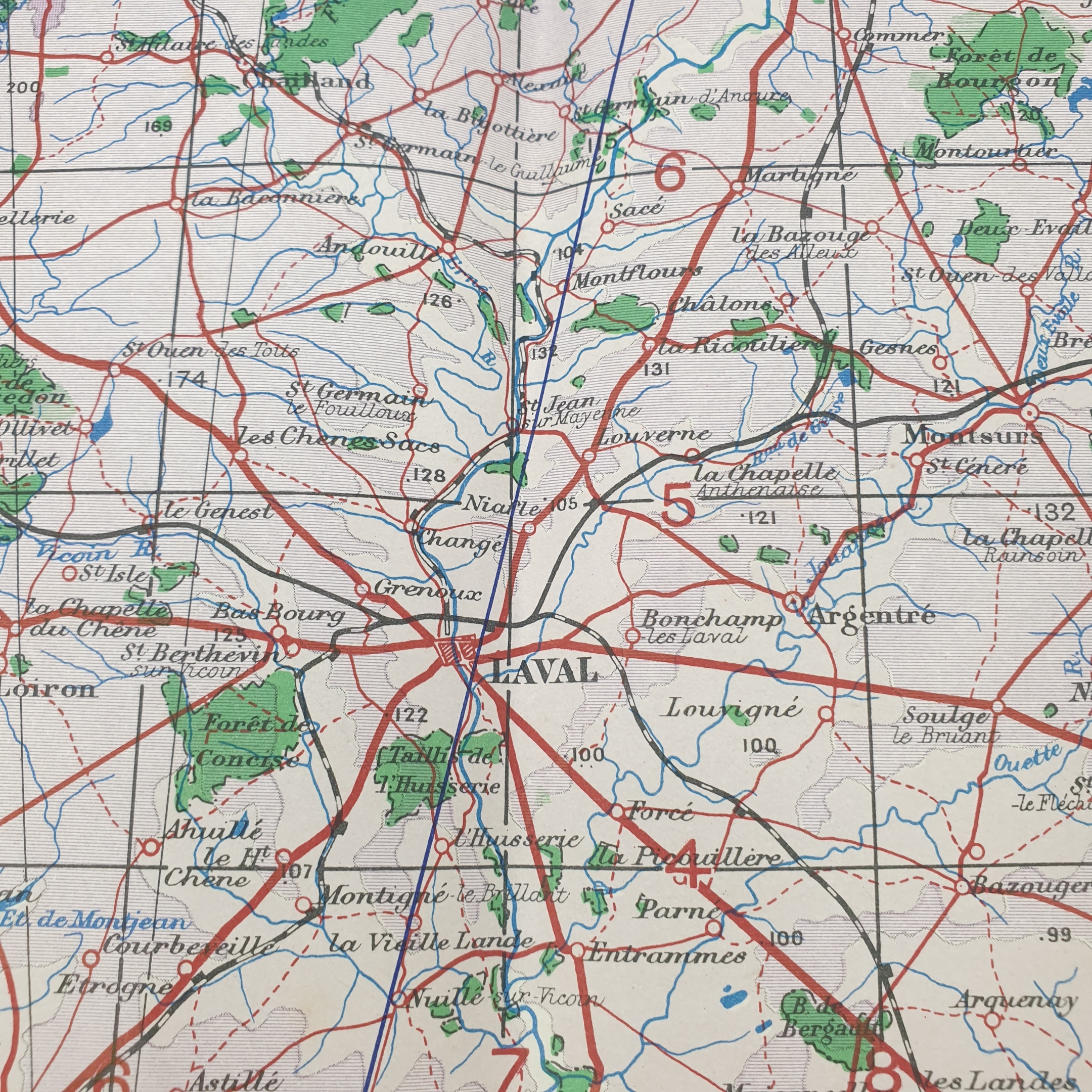 WW2 RAF Navigators 1943 Dated Map Of Central France - Image 5