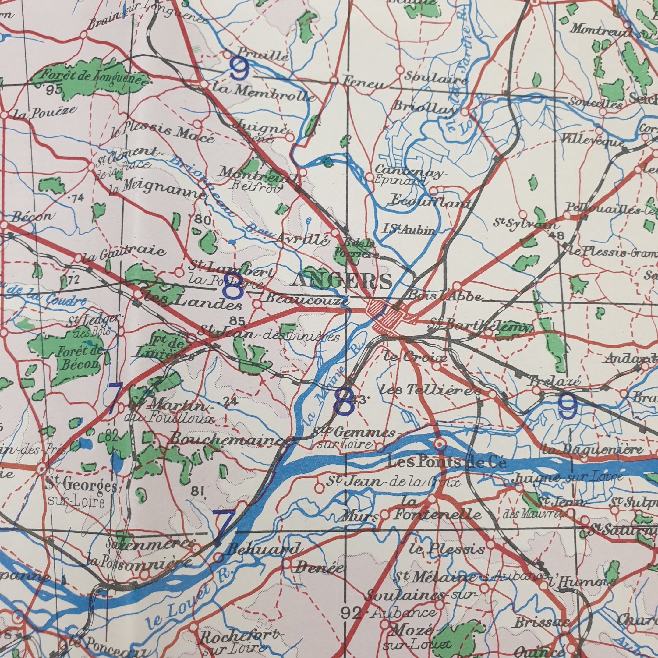 WW2 RAF Navigators 1943 Dated Map Of Central France - Image 2