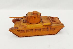 WW2 Well Made Wooden Trench Art Model Of A Matilda Tank Mark 2