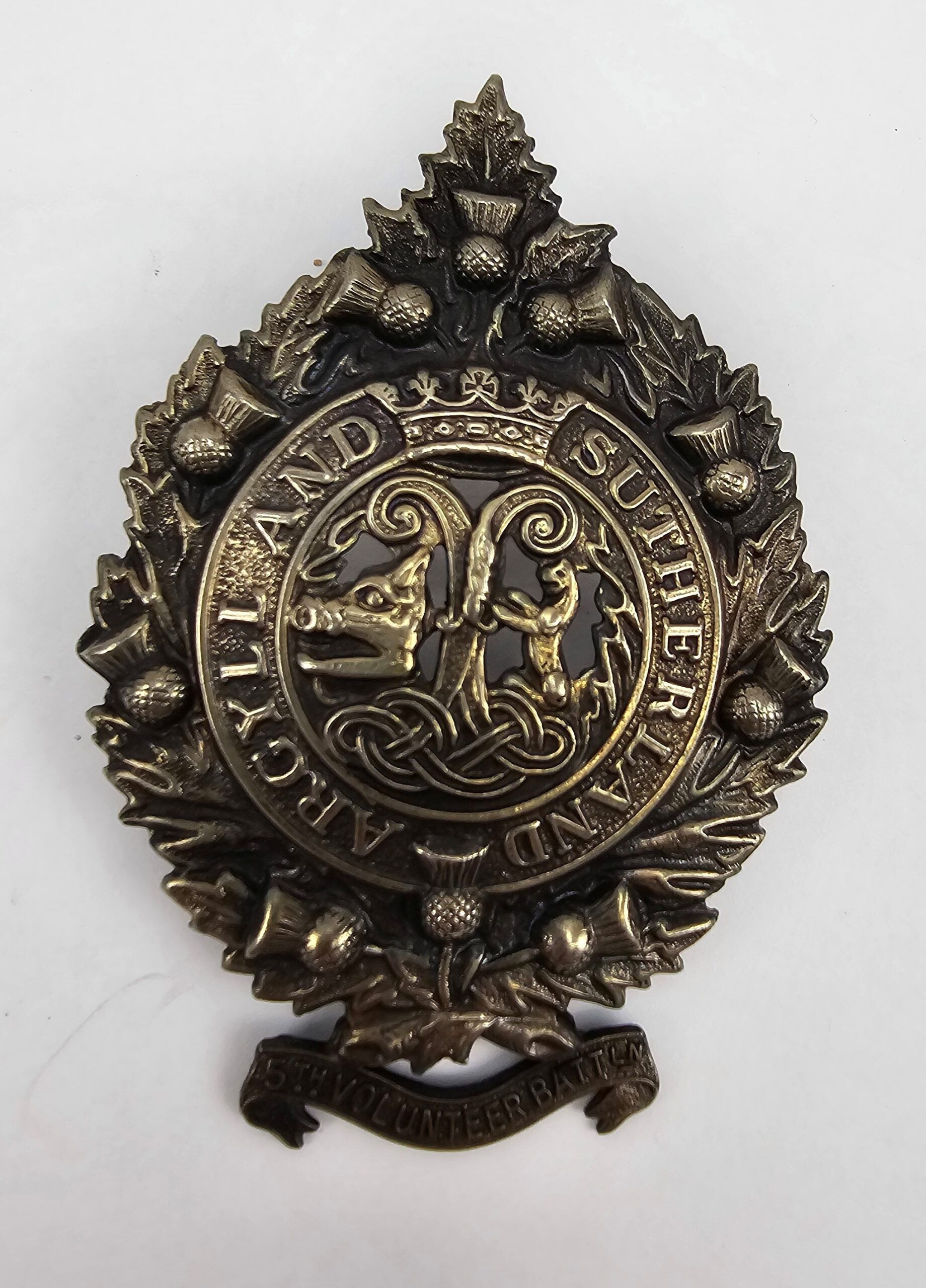 5th Vol Btn Argyll & Sutherland Highlanders NCO And OR Glengarry Cap Badge