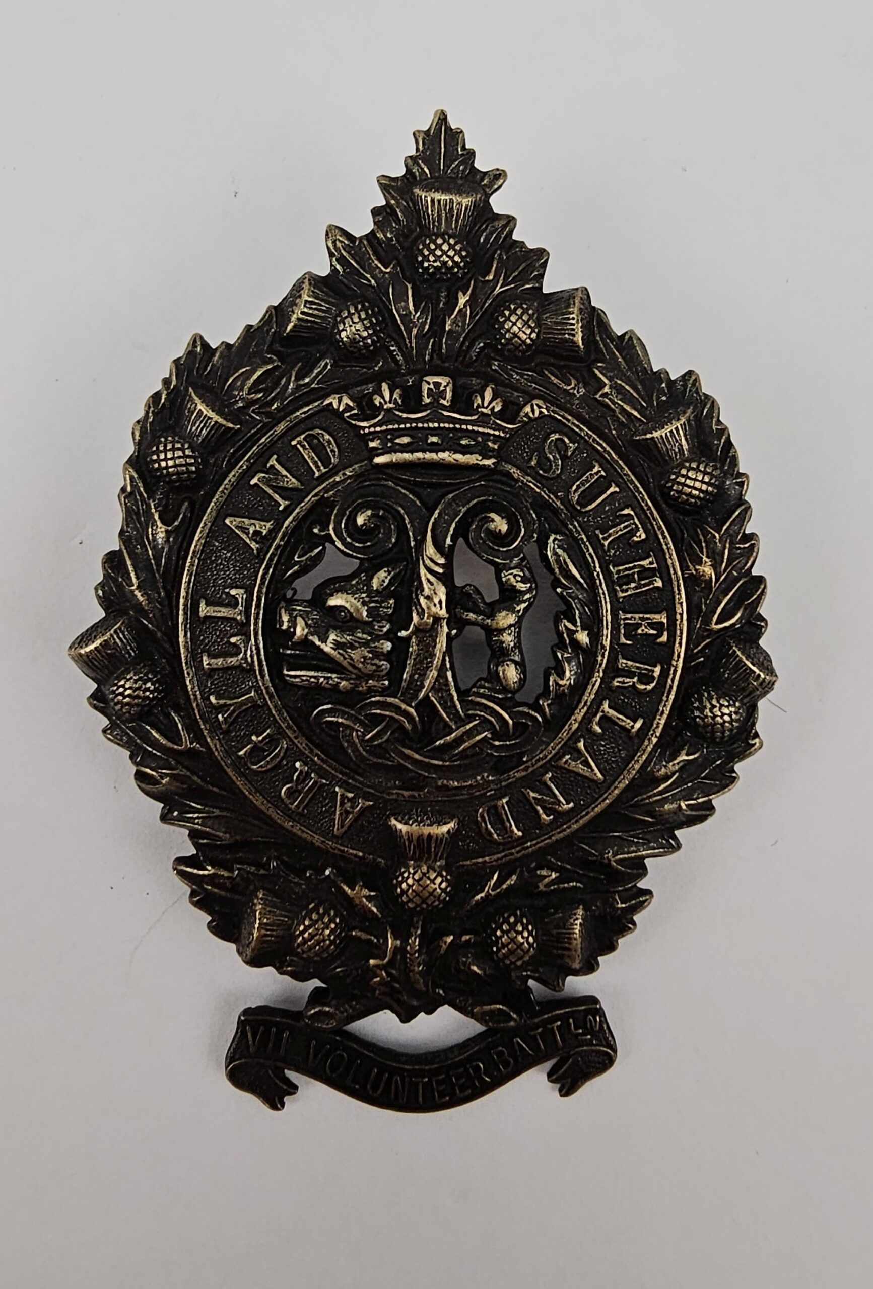 7th Vol Bat Argyll & Sutherland Highlanders NCO And OR Glengarry Cap Badge