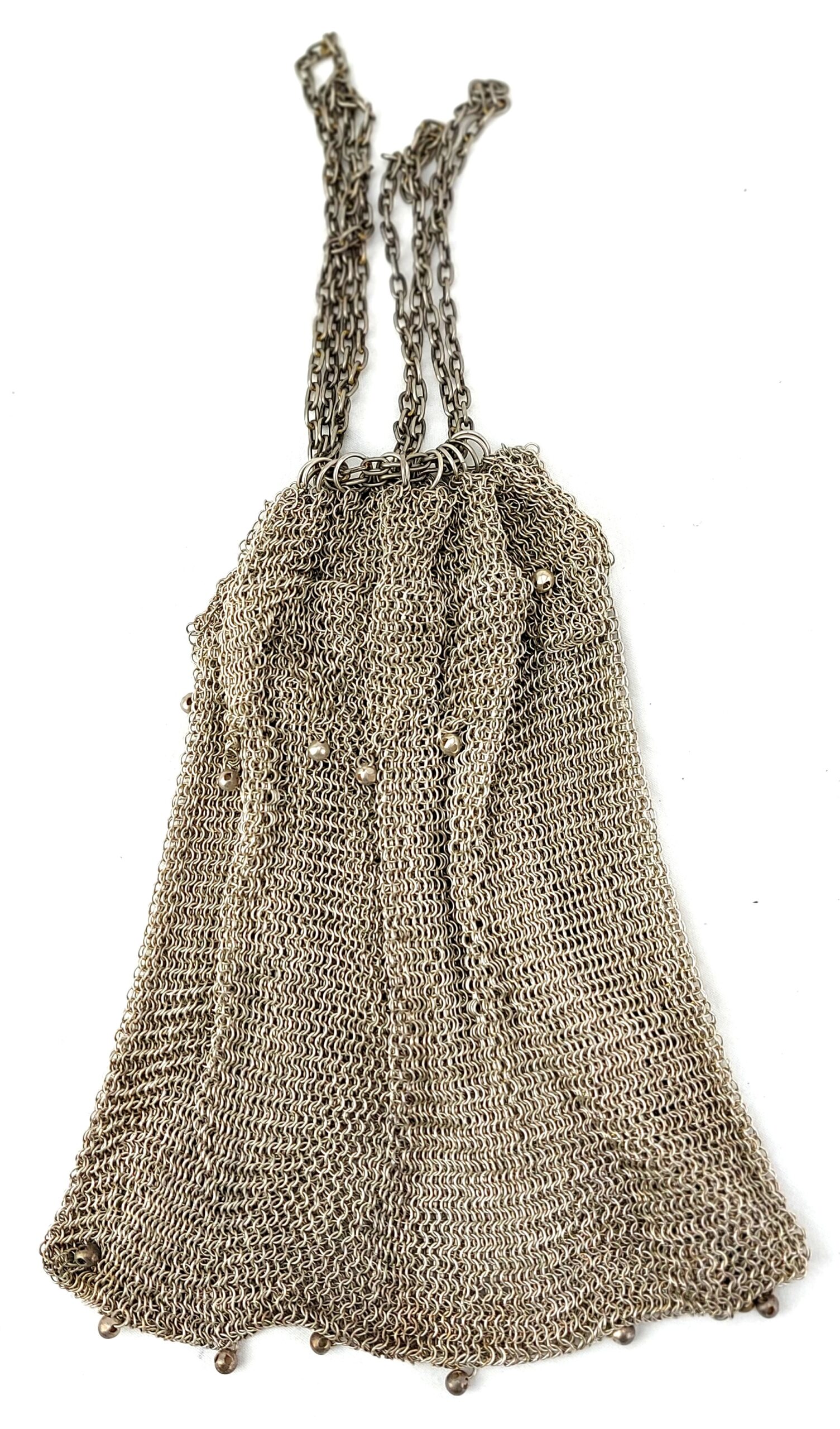 Art Deco, Sterling Silver Chain Link, Evening Bag, c1920 - Image 2