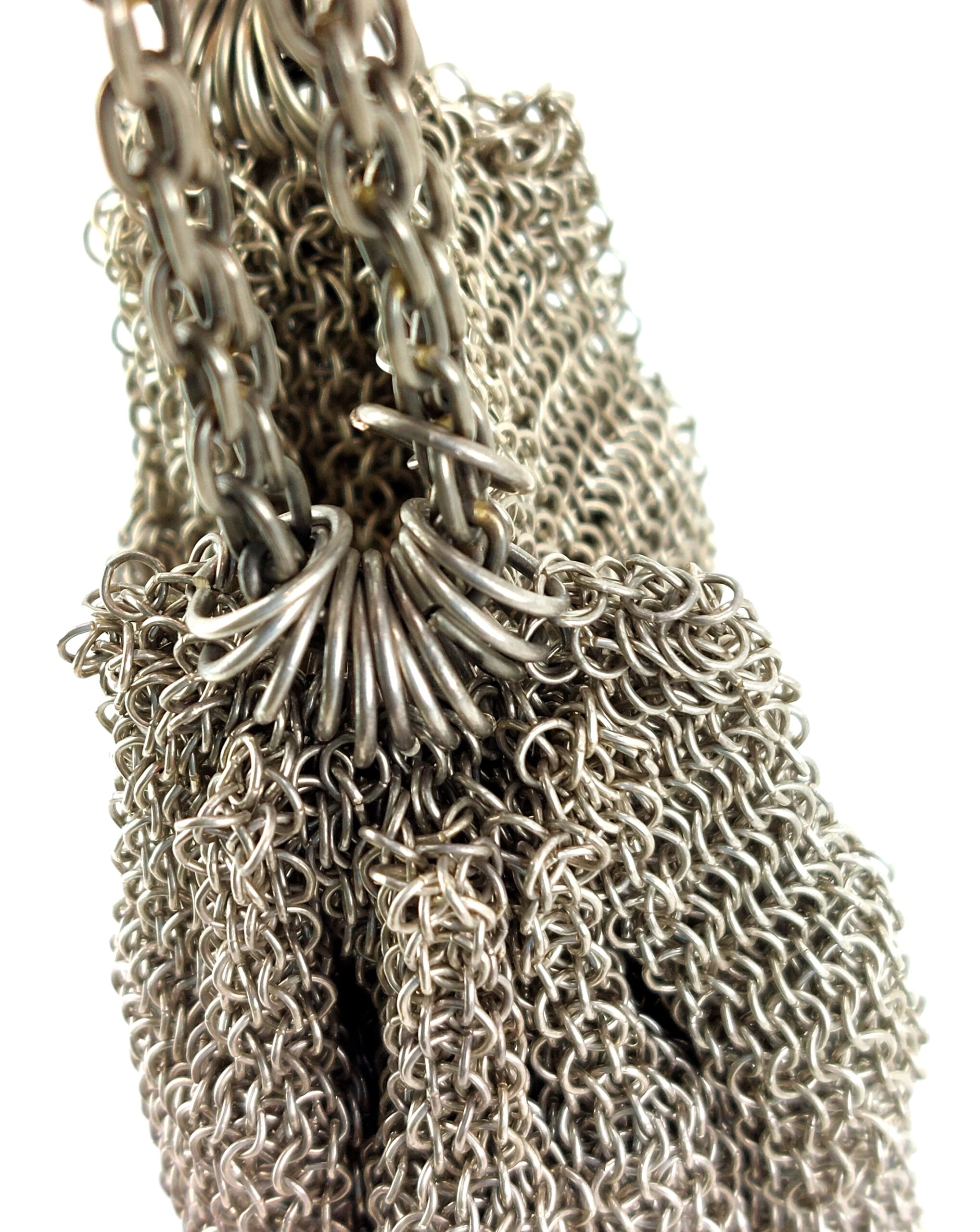 Art Deco, Sterling Silver Chain Link, Evening Bag, c1920 - Image 4