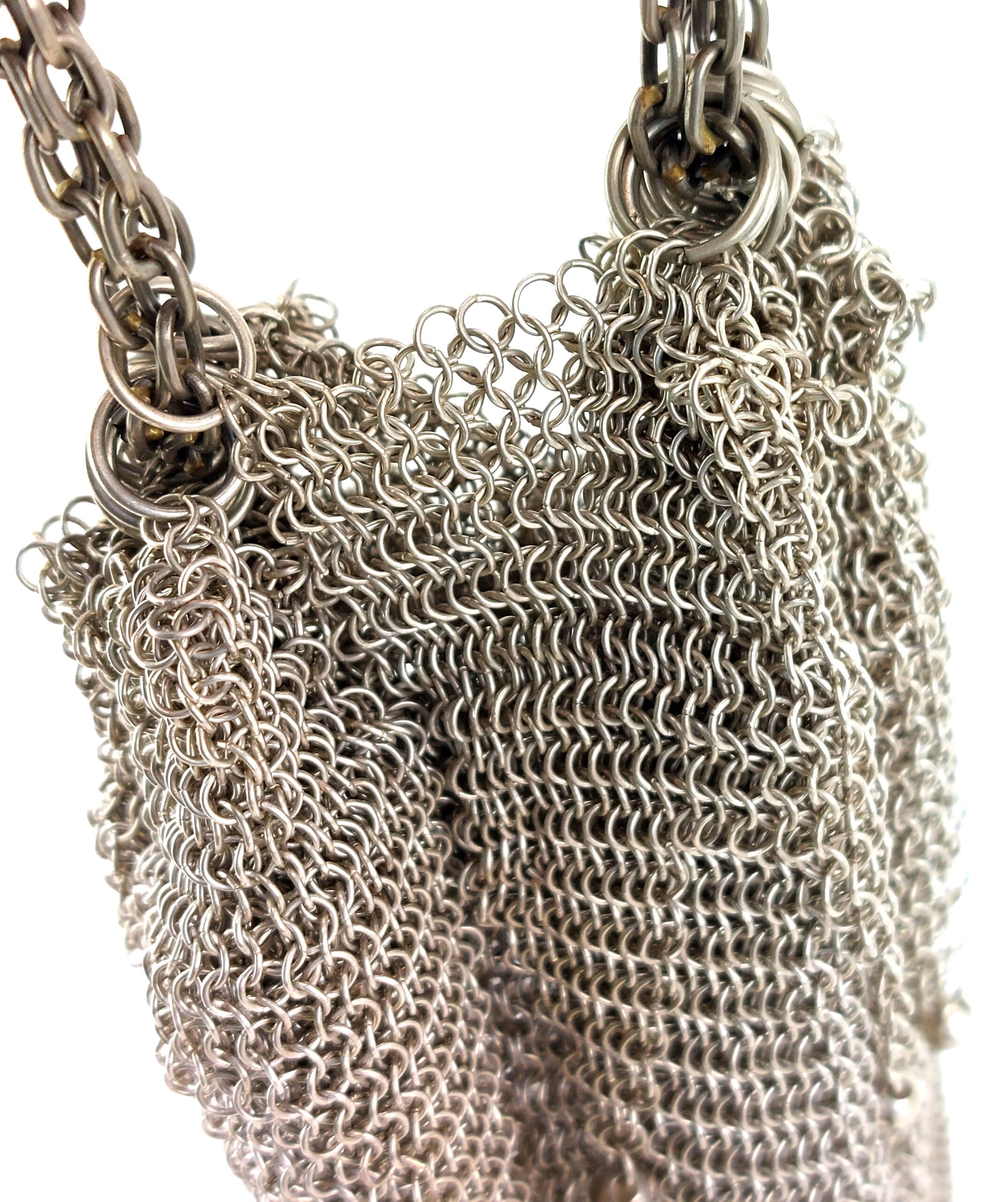 Art Deco, Sterling Silver Chain Link, Evening Bag, c1920 - Image 6
