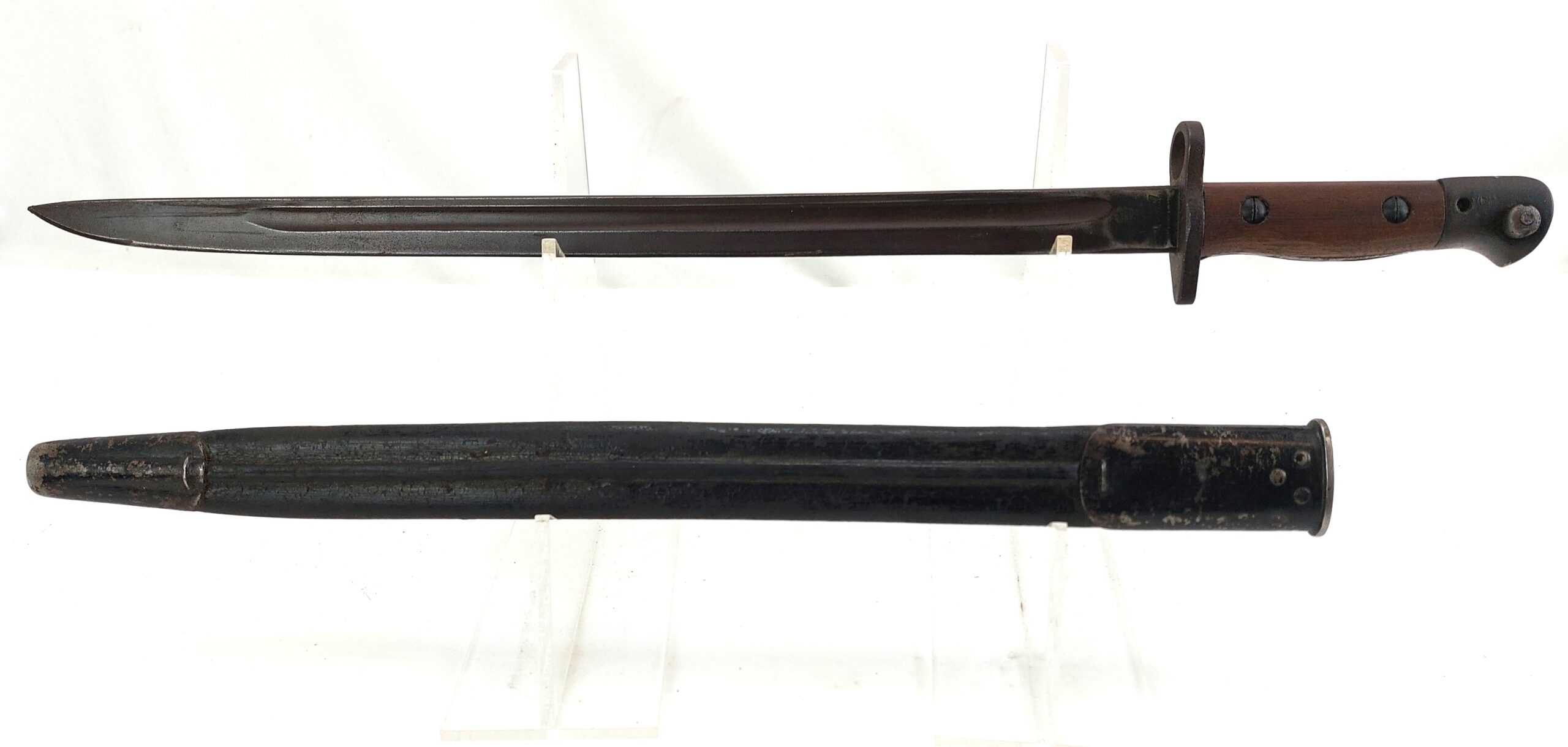 British, WW1, 1907 Pattern Wilkinson Bayonet & Leather Scabbard, dated 1917 - Image 5