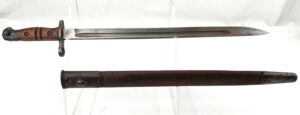 British, WW1, 1913 Pattern Sword Bayonet, by Winchester, USA, dated 1917, with Original Leather Scabbard