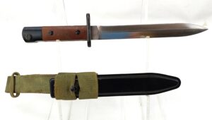 Danish made for Colombian import, 'La Violencia Era' c.1958, Madsen M58 Knife Bayonet, with Original Scabbard and Frog