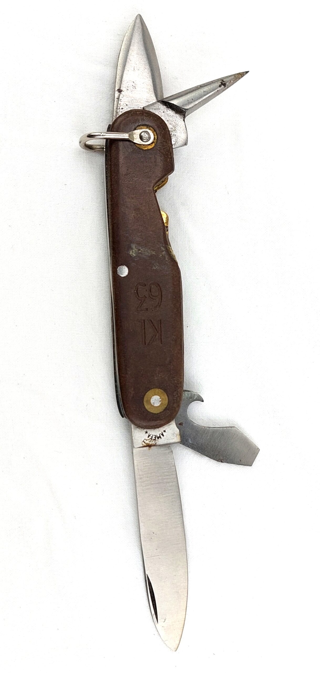 Dutch Army Knife KL63 (DAK)(M1952), 1963, 4 Blade Clasp Knife, by Amefa