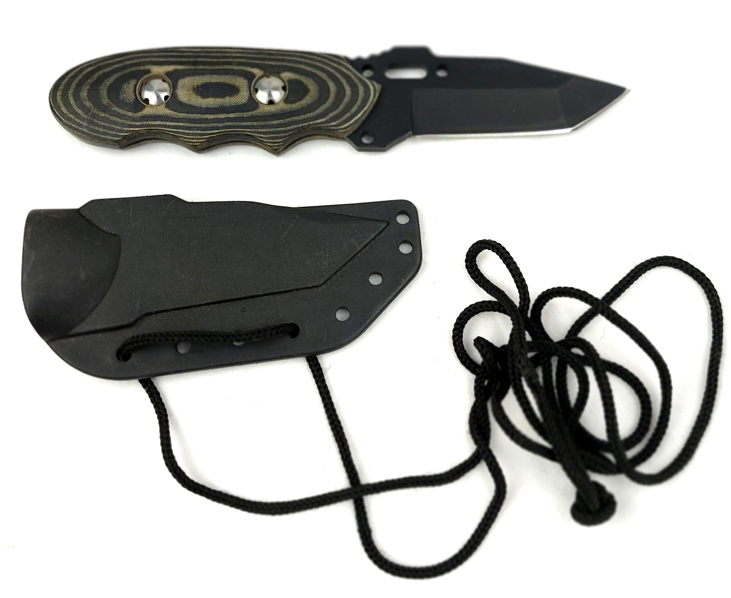 Fixed Blade Survival Boot Knife, with Tanto Blade, Pocket Sheath with Lanyard