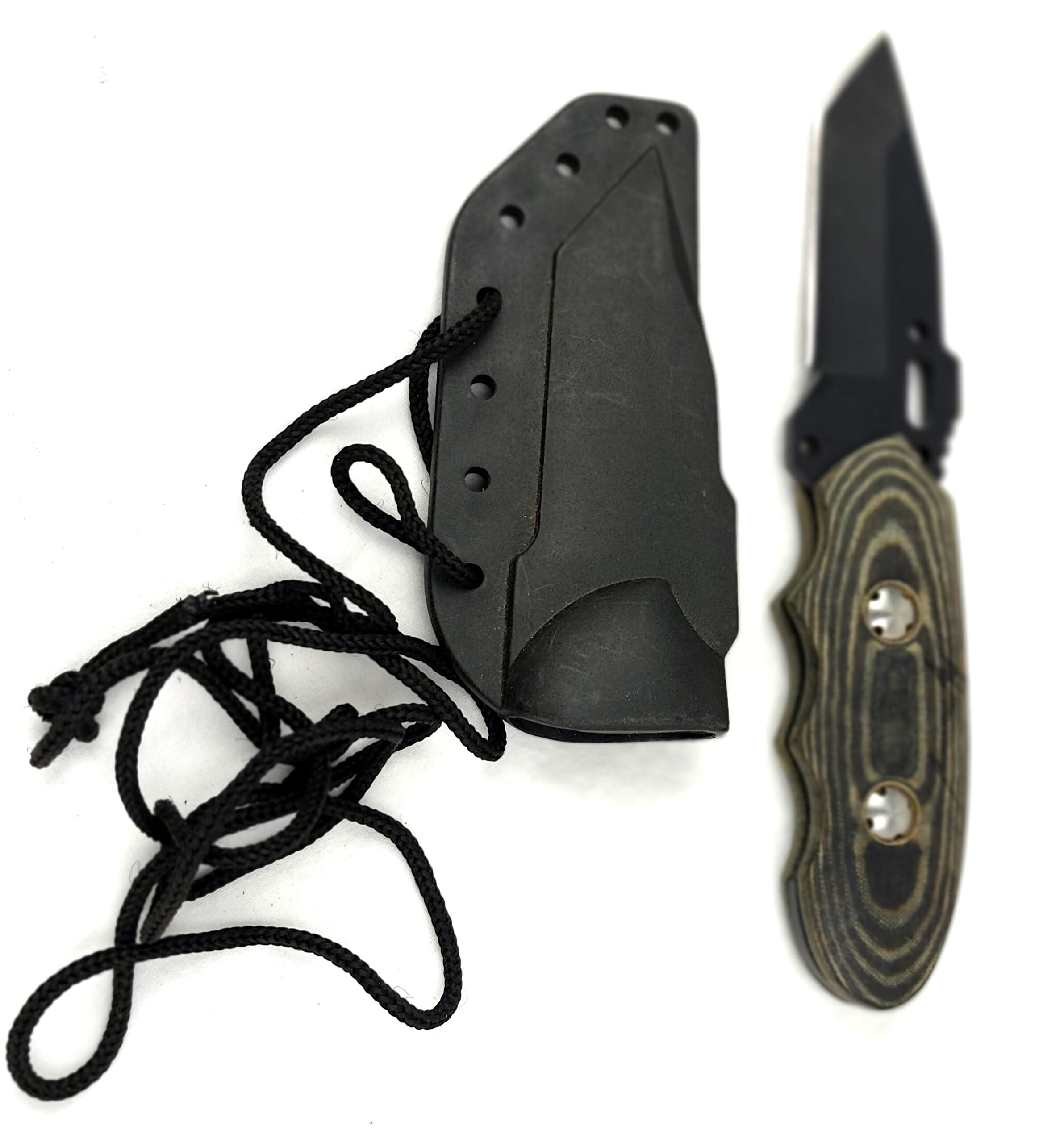 Fixed Blade Survival Boot Knife, with Tanto Blade, Pocket Sheath with Lanyard - Image 2