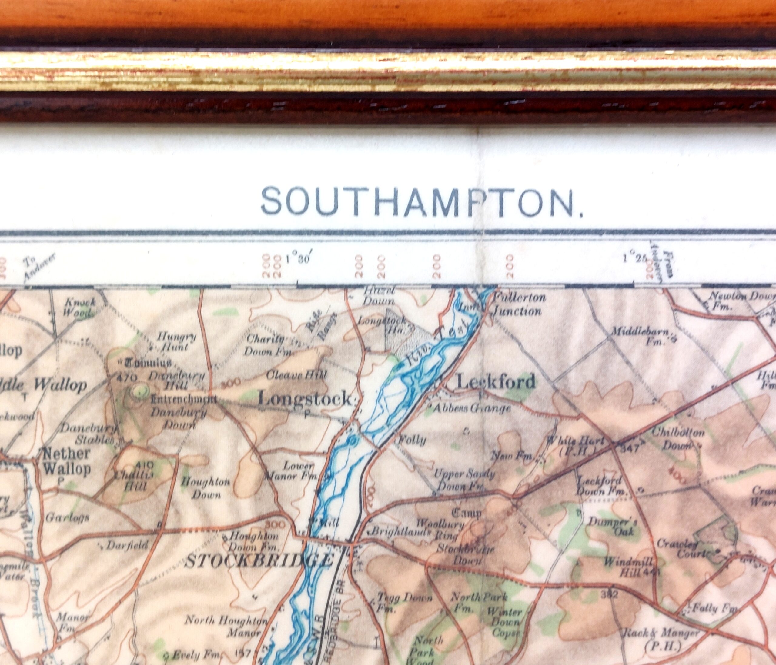 Framed Map of Southampton, Portsmouth & Isle of Wight, Two Miles to One Inch, Sheet 38, 1906 - Image 3