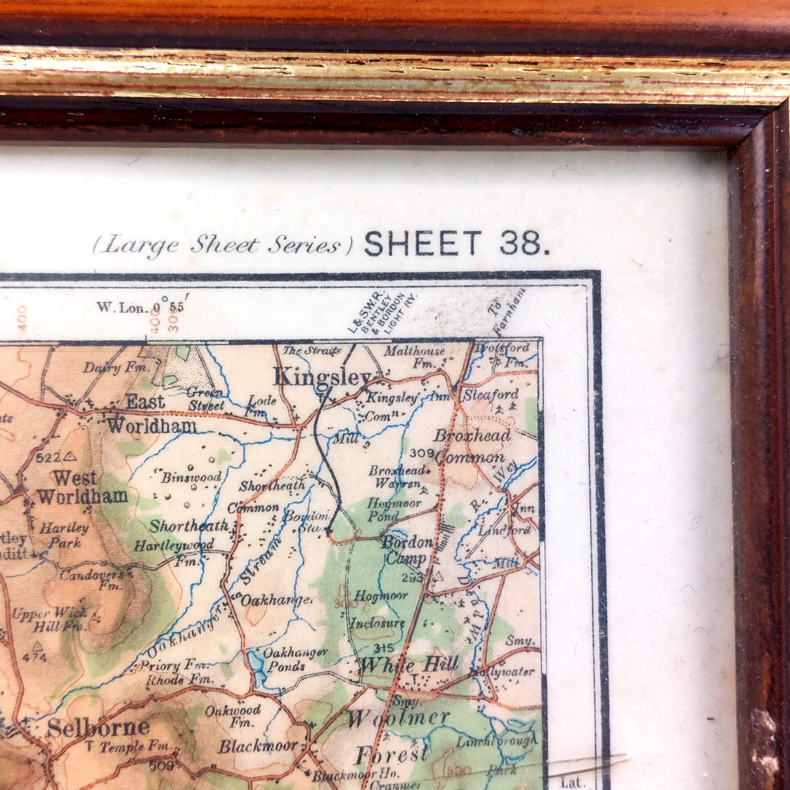 Framed Map of Southampton, Portsmouth & Isle of Wight, Two Miles to One Inch, Sheet 38, 1906 - Image 4