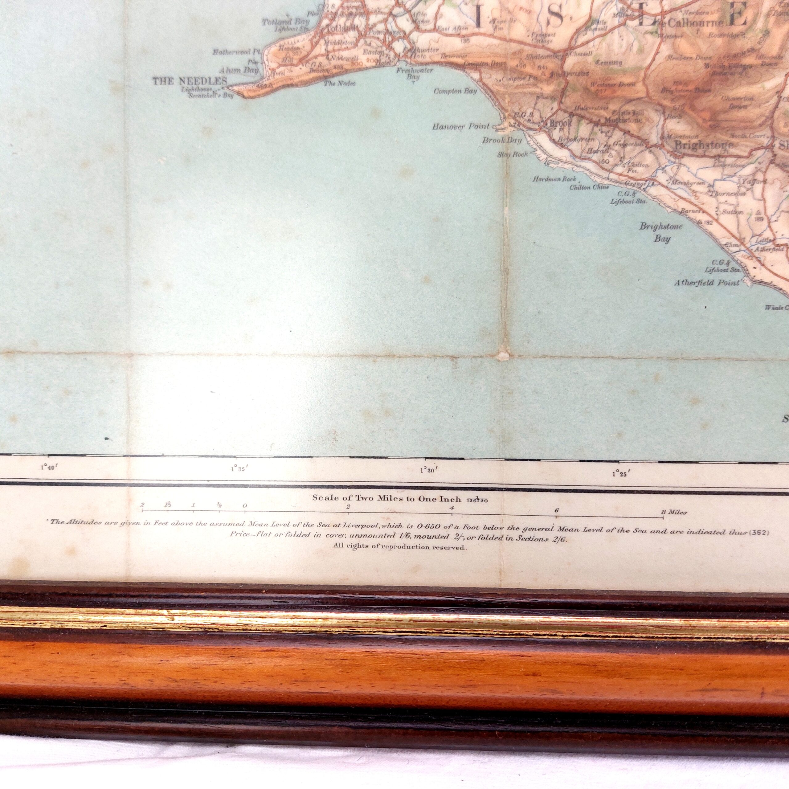 Framed Map of Southampton, Portsmouth & Isle of Wight, Two Miles to One Inch, Sheet 38, 1906 - Image 7
