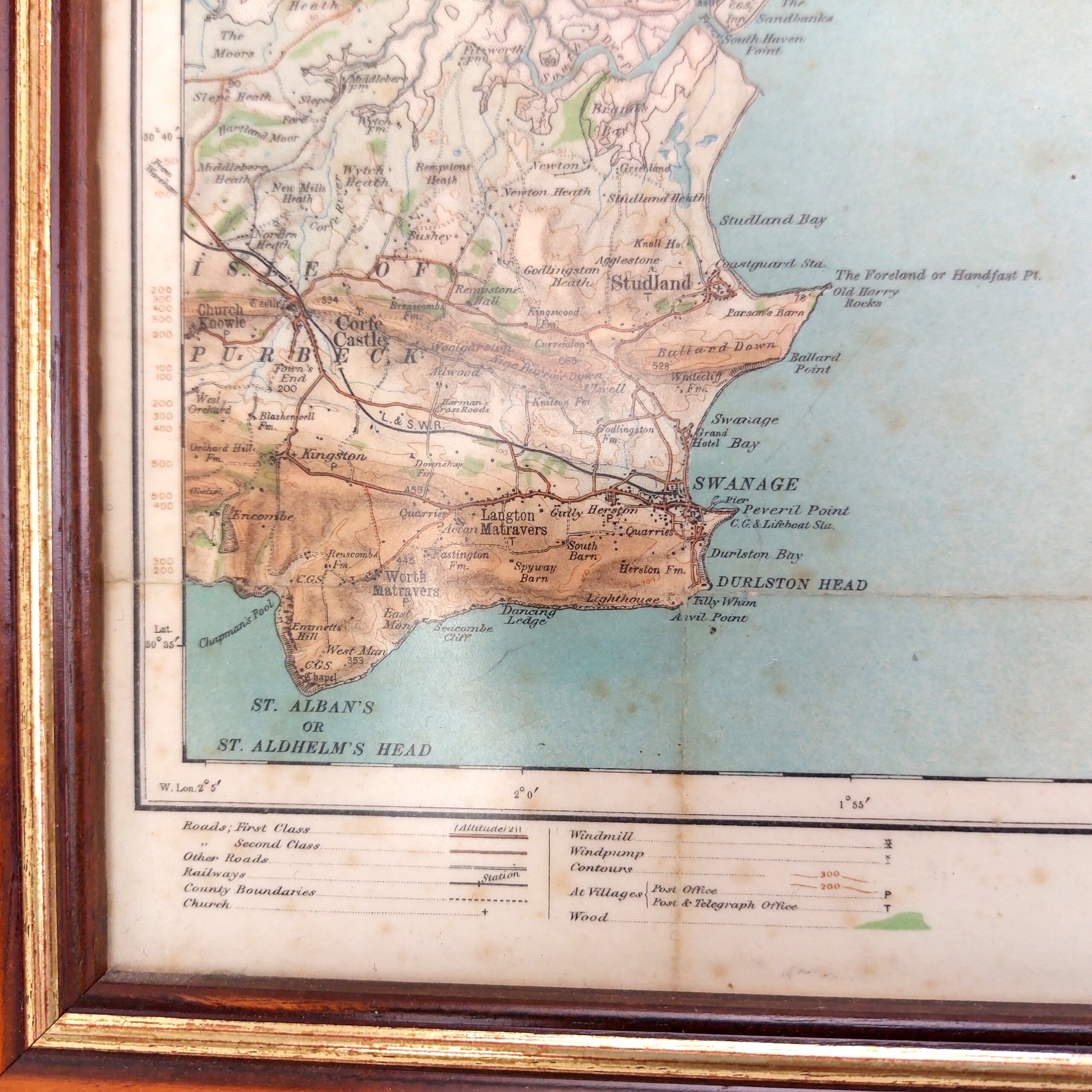 Framed Map of Southampton, Portsmouth & Isle of Wight, Two Miles to One Inch, Sheet 38, 1906 - Image 8