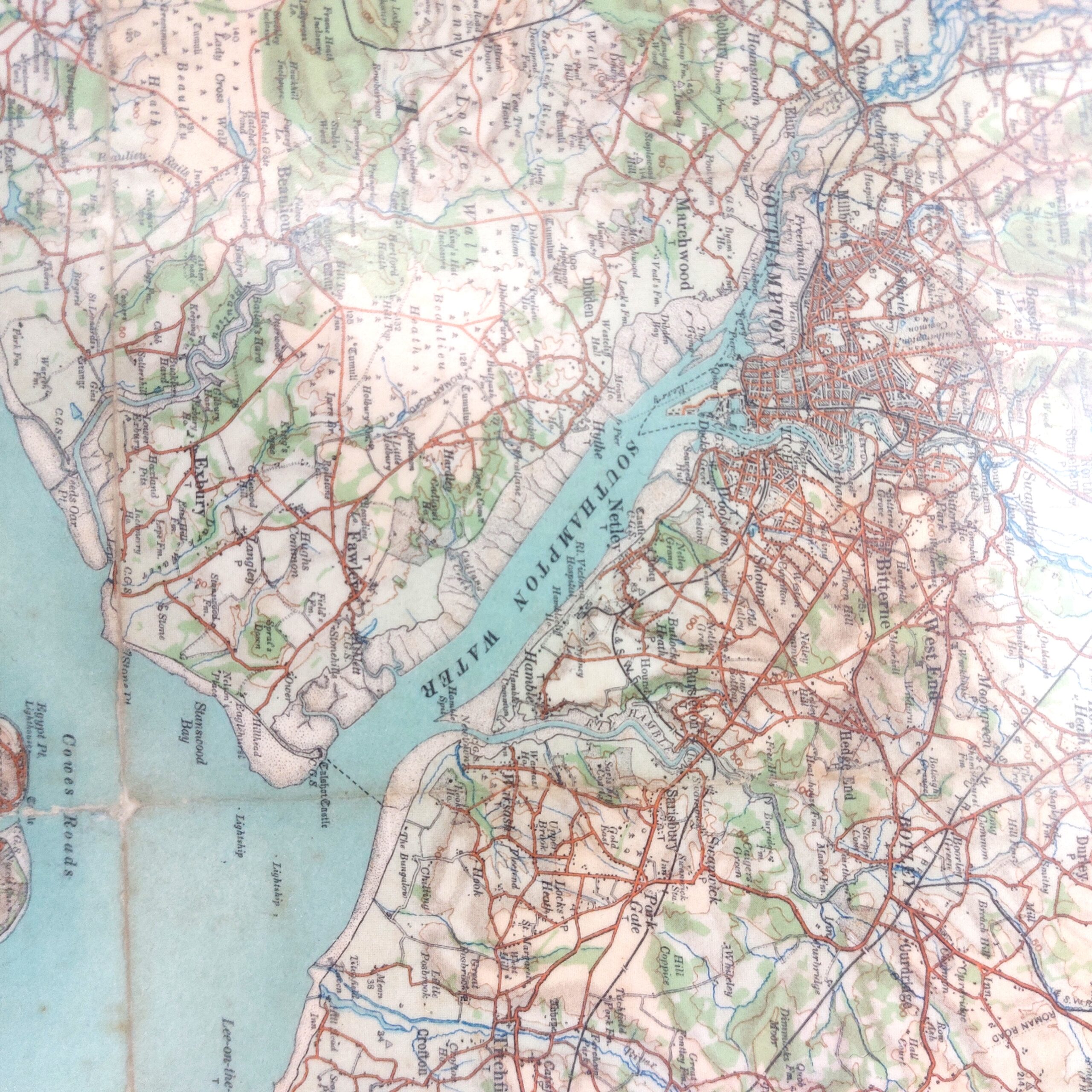 Framed Map of Southampton, Portsmouth & Isle of Wight, Two Miles to One Inch, Sheet 38, 1906 - Image 9