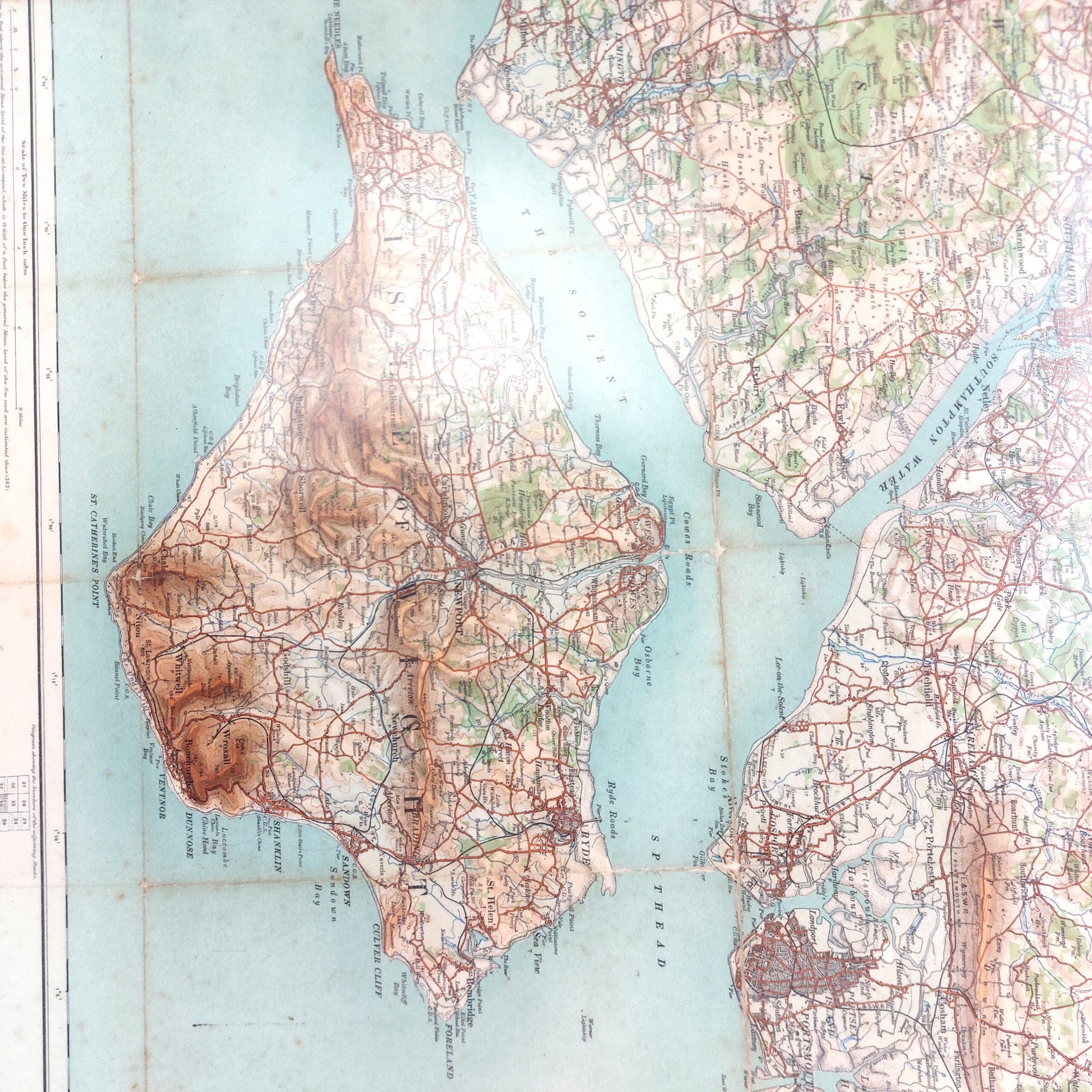 Framed Map of Southampton, Portsmouth & Isle of Wight, Two Miles to One Inch, Sheet 38, 1906 - Image 10