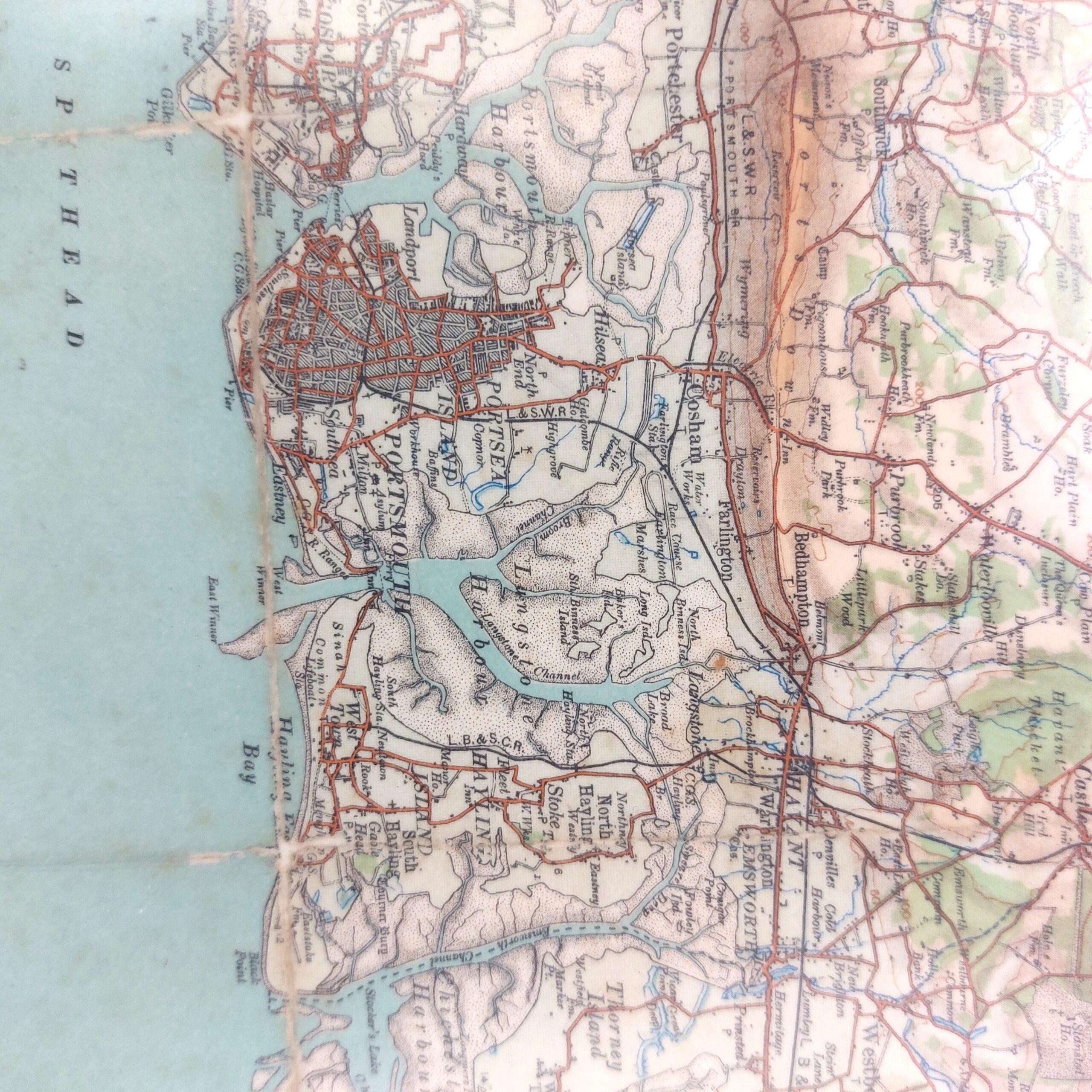 Framed Map of Southampton, Portsmouth & Isle of Wight, Two Miles to One Inch, Sheet 38, 1906 - Image 11