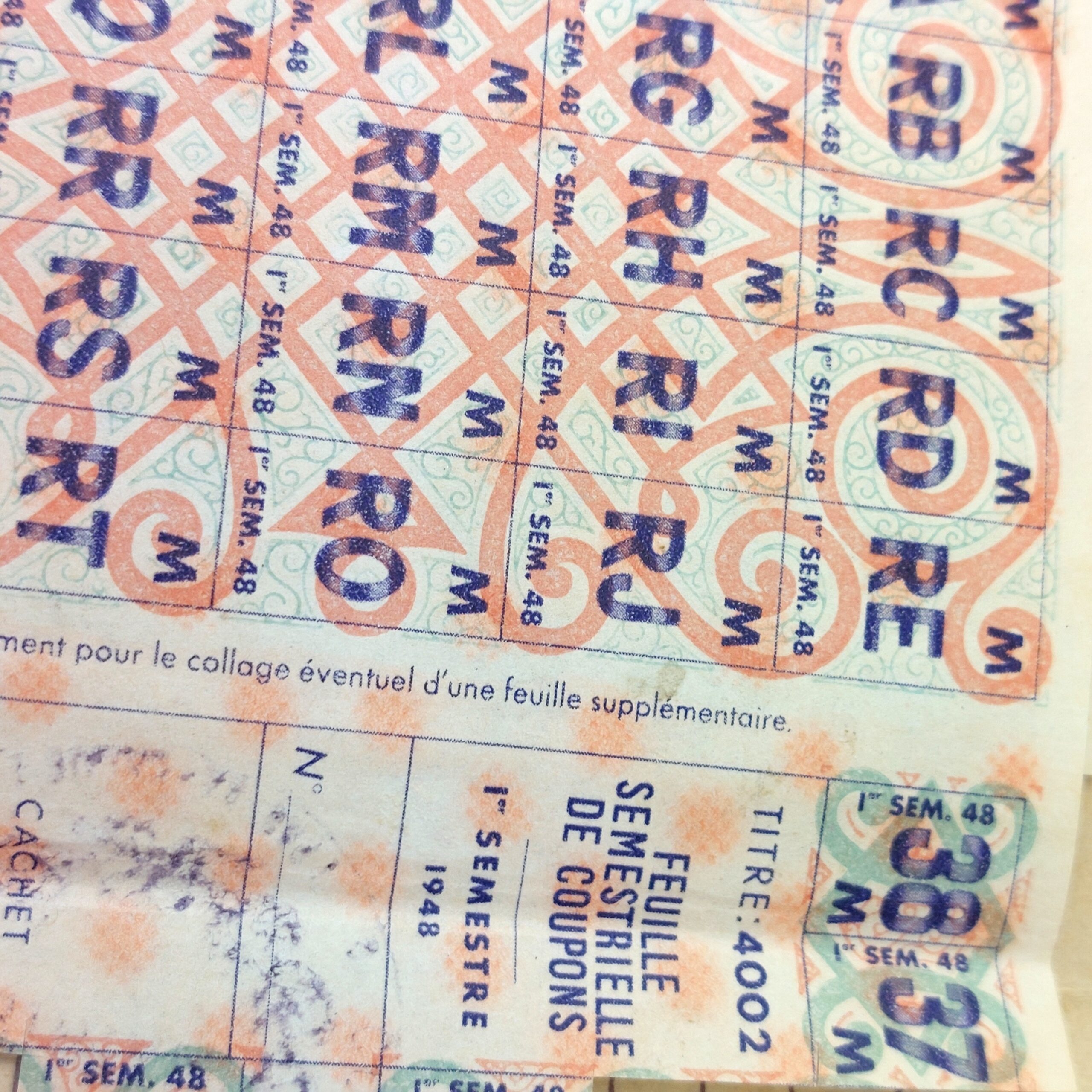 French, WW2, 1945-1948 Ration Book with stamps, Carte Individuelle D'Alimentation: Andrea Noellie Marie Dewailly Fatoux, Cavron-Saint-Martin - Image 4