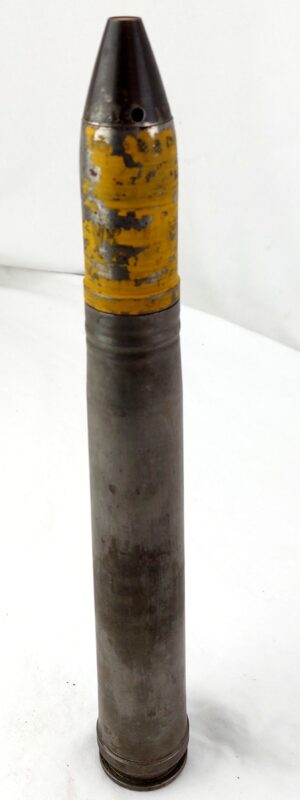 German, WW2, 3,7cm Flak 18 Round, with Waffenamt Stamps, 1944 Brass Shell with 1943 Projectile, Inert