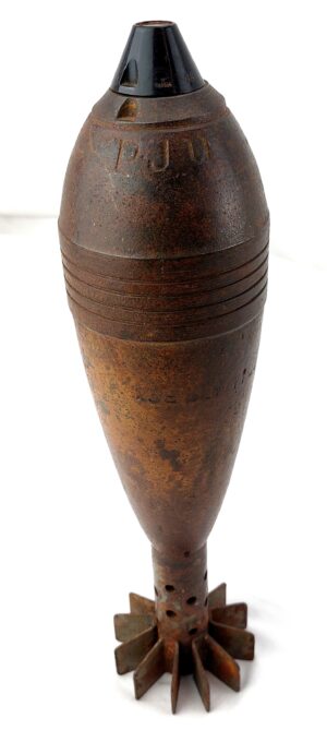German, WW2, 81 cm High Explosive (HE) Mortar Round, for the 8 cm Granatwerfer 34 (8 cm GrW 34), dated 1943 with Waffenampt Stamps. Inert