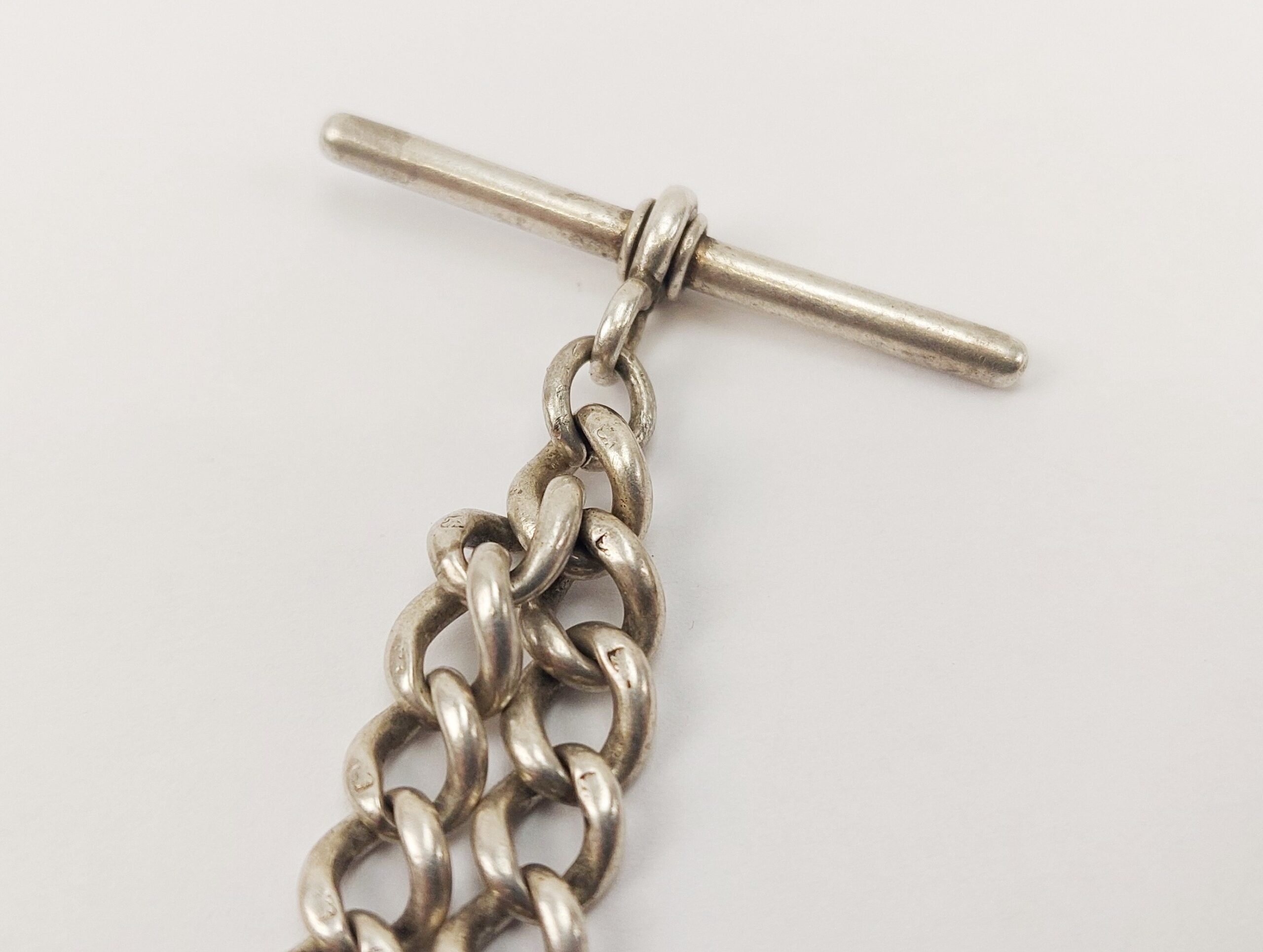 Sterling Silver Double Albert Watch Chain - Image 6