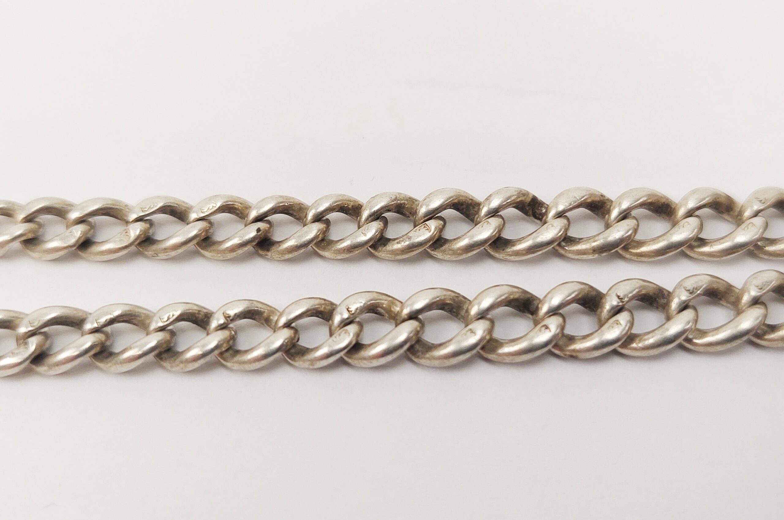Sterling Silver Double Albert Watch Chain - Image 7